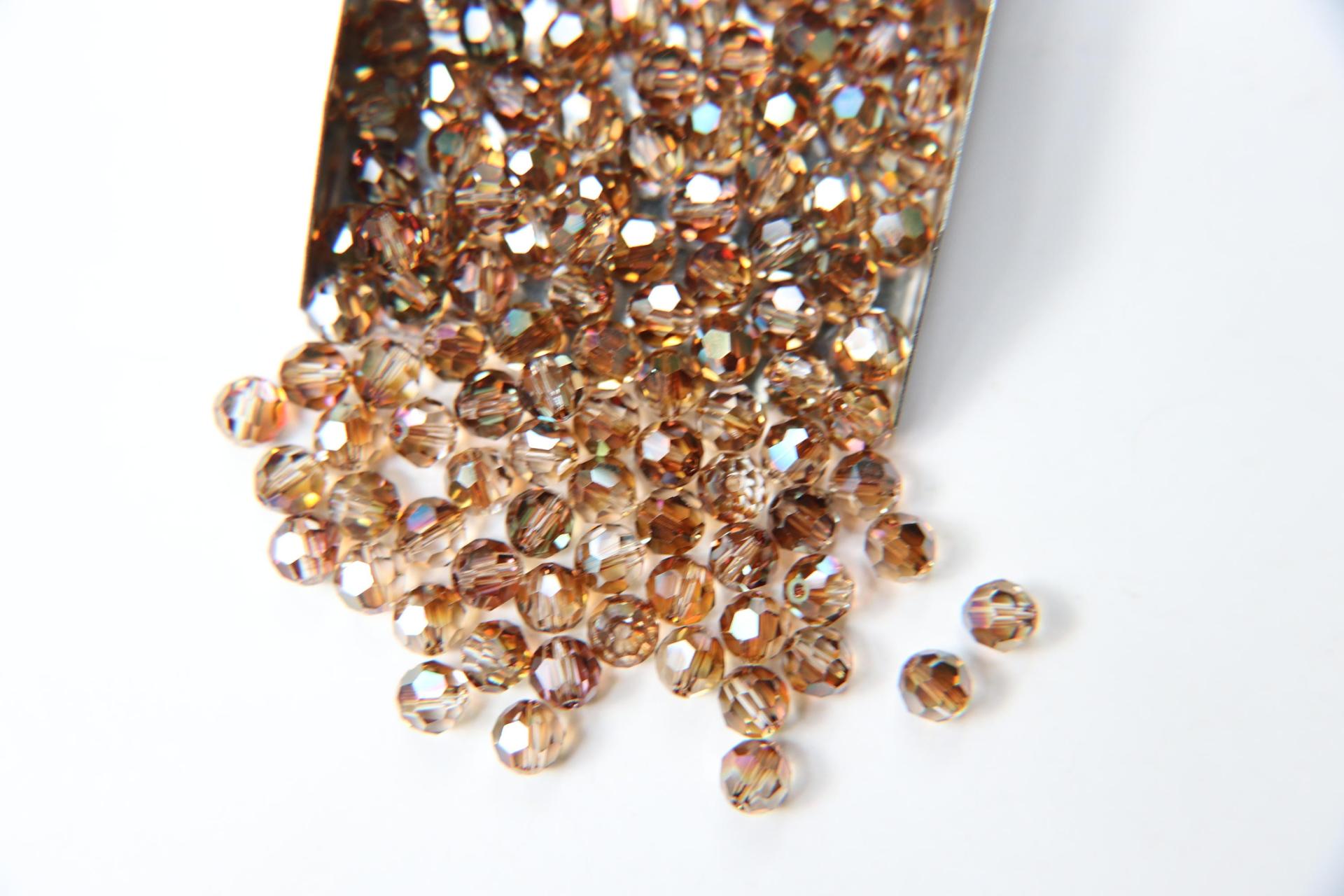 6mm Swarovski Elements Article 5000 Crystal Copper Faceted Round Beads 6/12/36/172/44/288/720 Pieces