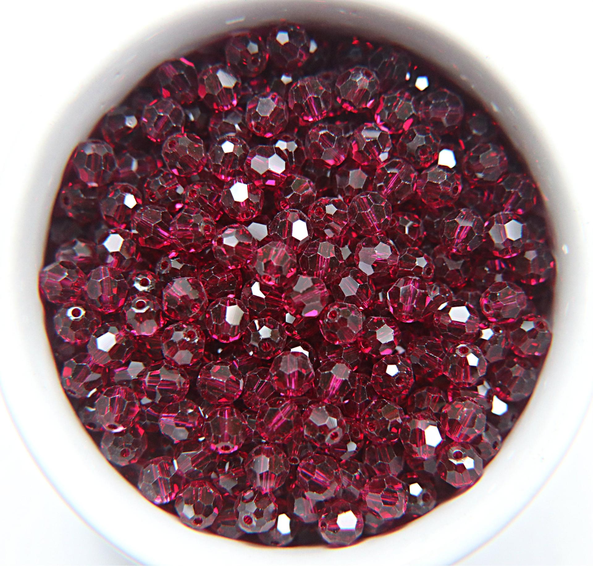 6mm Swarovski Elements Article 5000 Fuchsia (502) Faceted Round Beads 6/12/36/172/44/288/720 Pieces