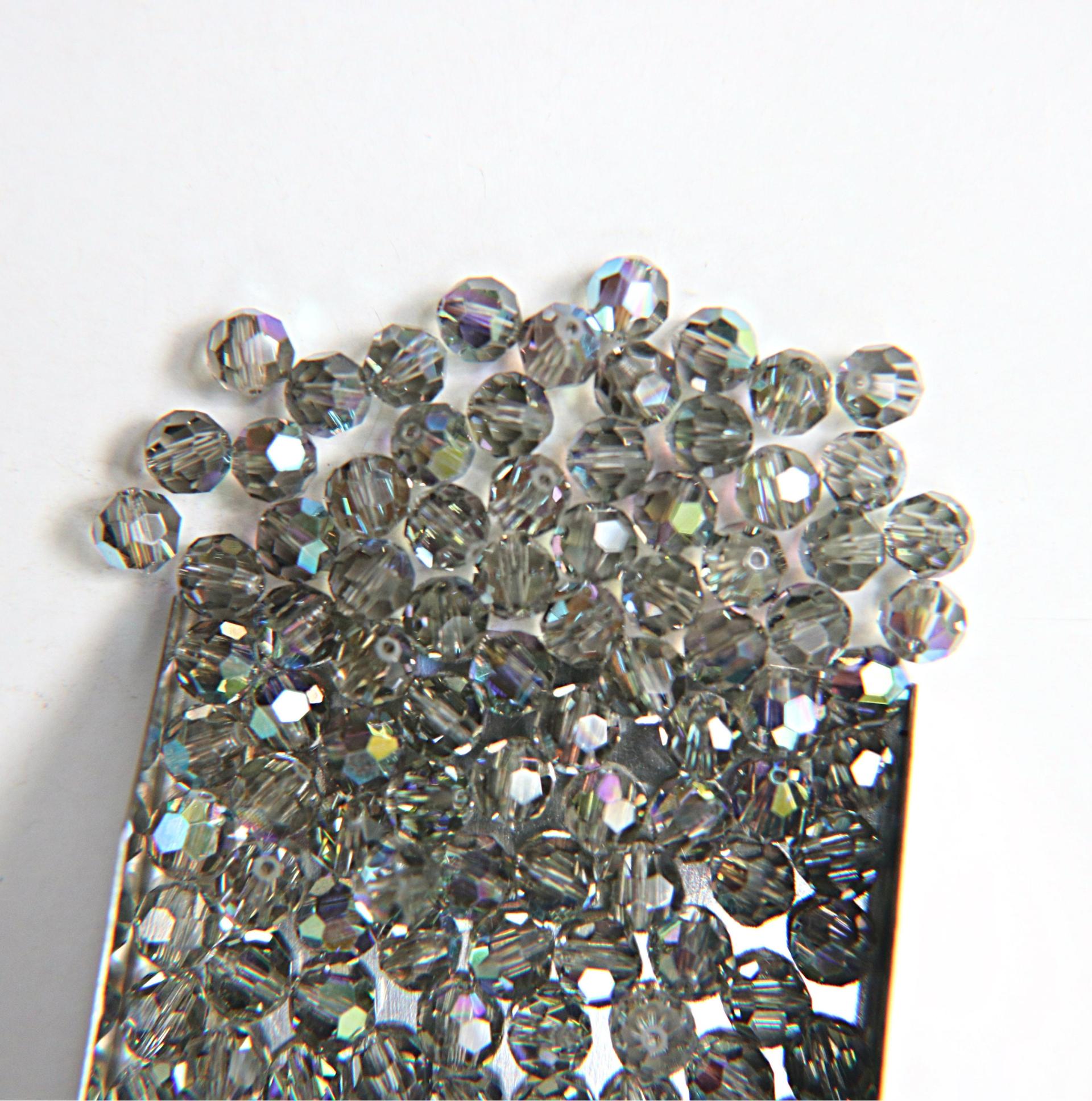 6mm Swarovski Elements Article 5000 Black Diamond Aurore Boreale Faceted Round Beads 6/12/36/172/44/288/720 Pieces