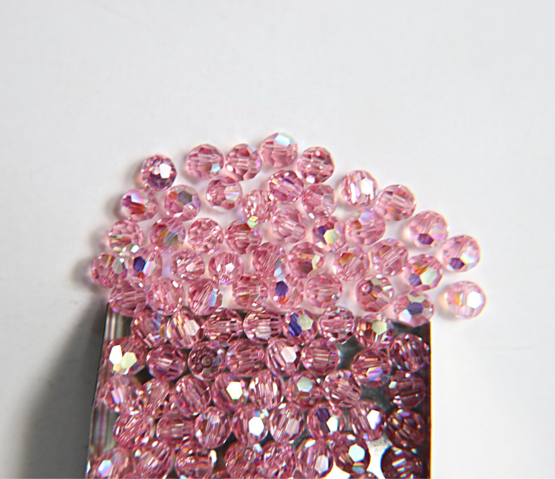 6mm Swarovski Elements Article 5000 Light Rose Aurore Boreale Faceted Round Beads 6/12/36/172/44/288/720 Pieces