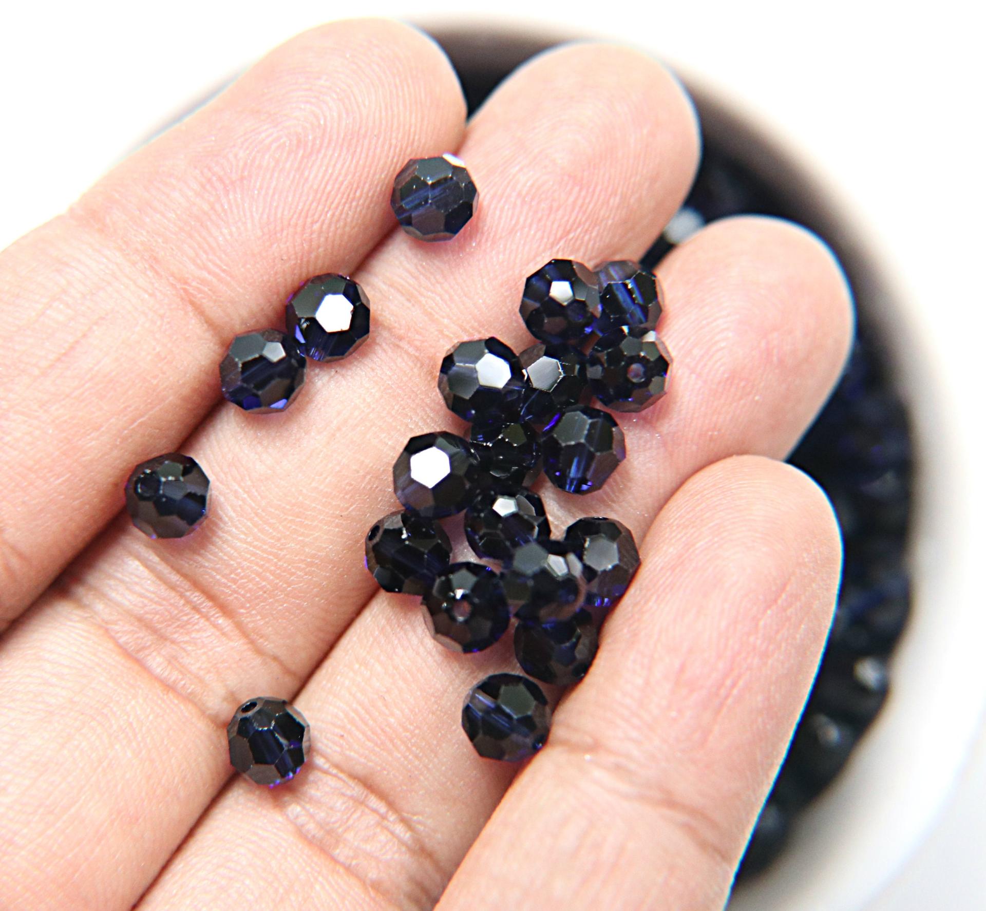 6mm Swarovski Elements Article 5000 Dark Indigo (288) Faceted Round Beads 6/12/36/172/44/288/720 Pieces