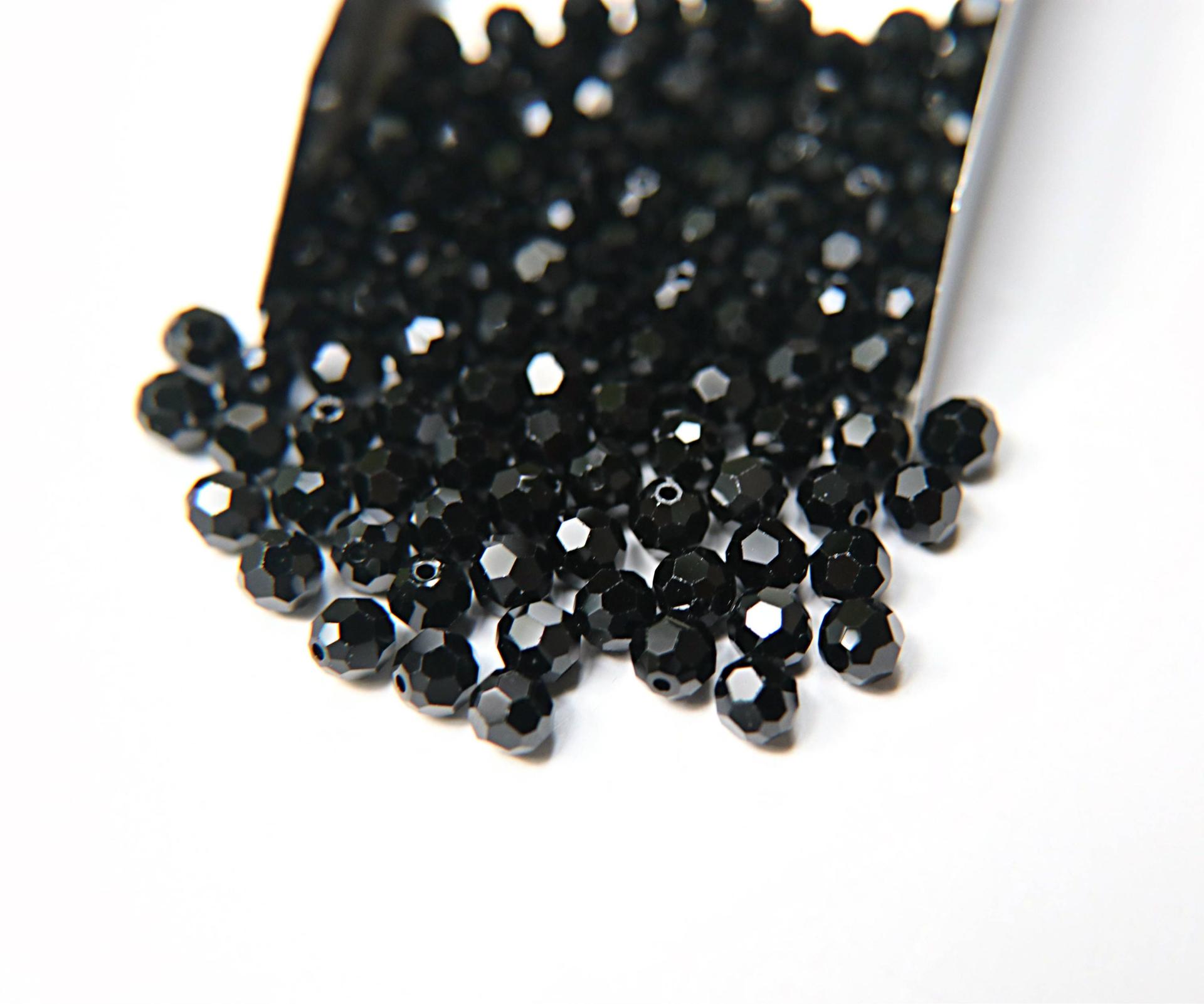 6mm Swarovski Elements Article 5000 JET Faceted Round Beads 6/12/36/172/44/288/720 Pieces