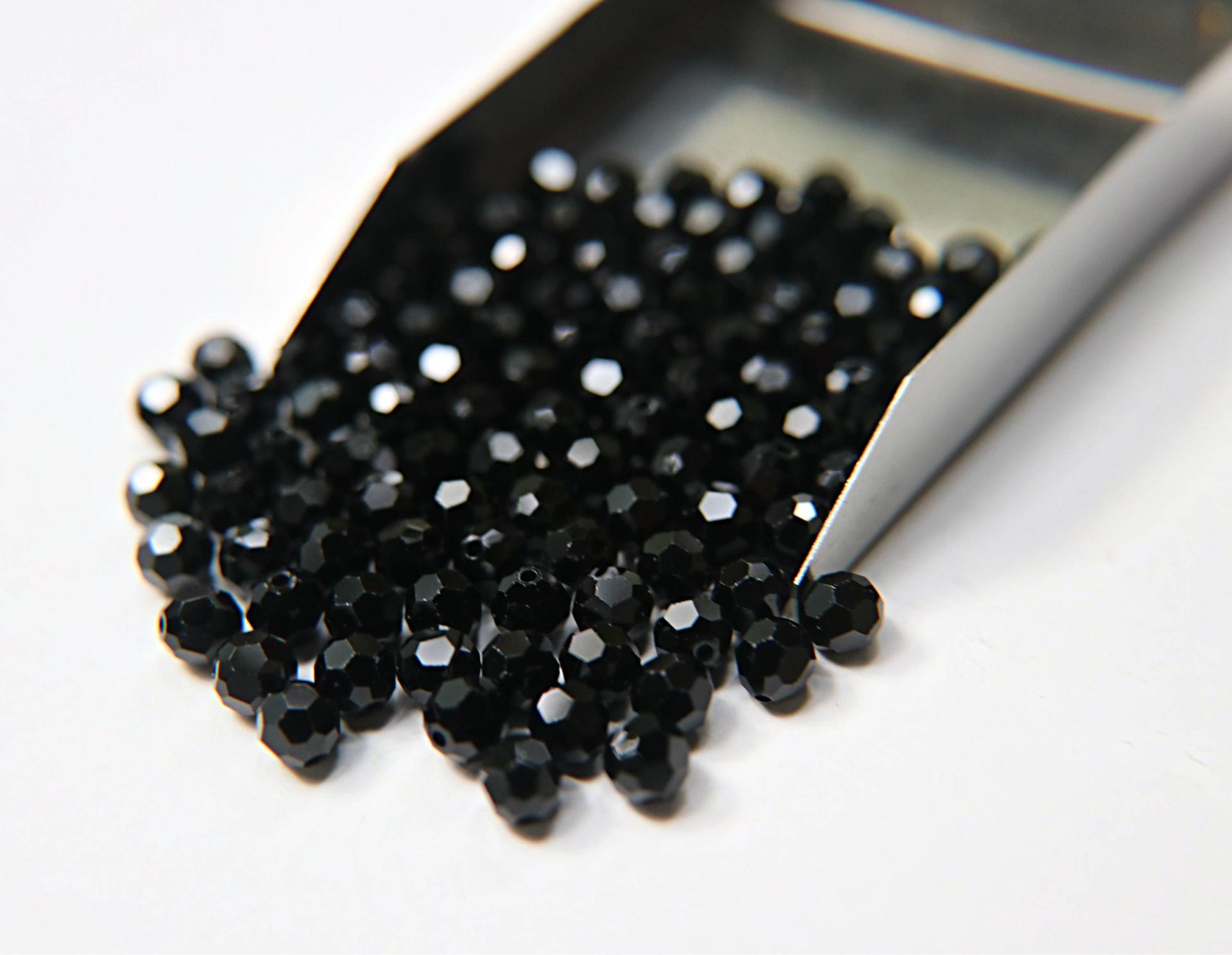 6mm Swarovski Elements Article 5000 JET Faceted Round Beads 6/12/36/172/44/288/720 Pieces
