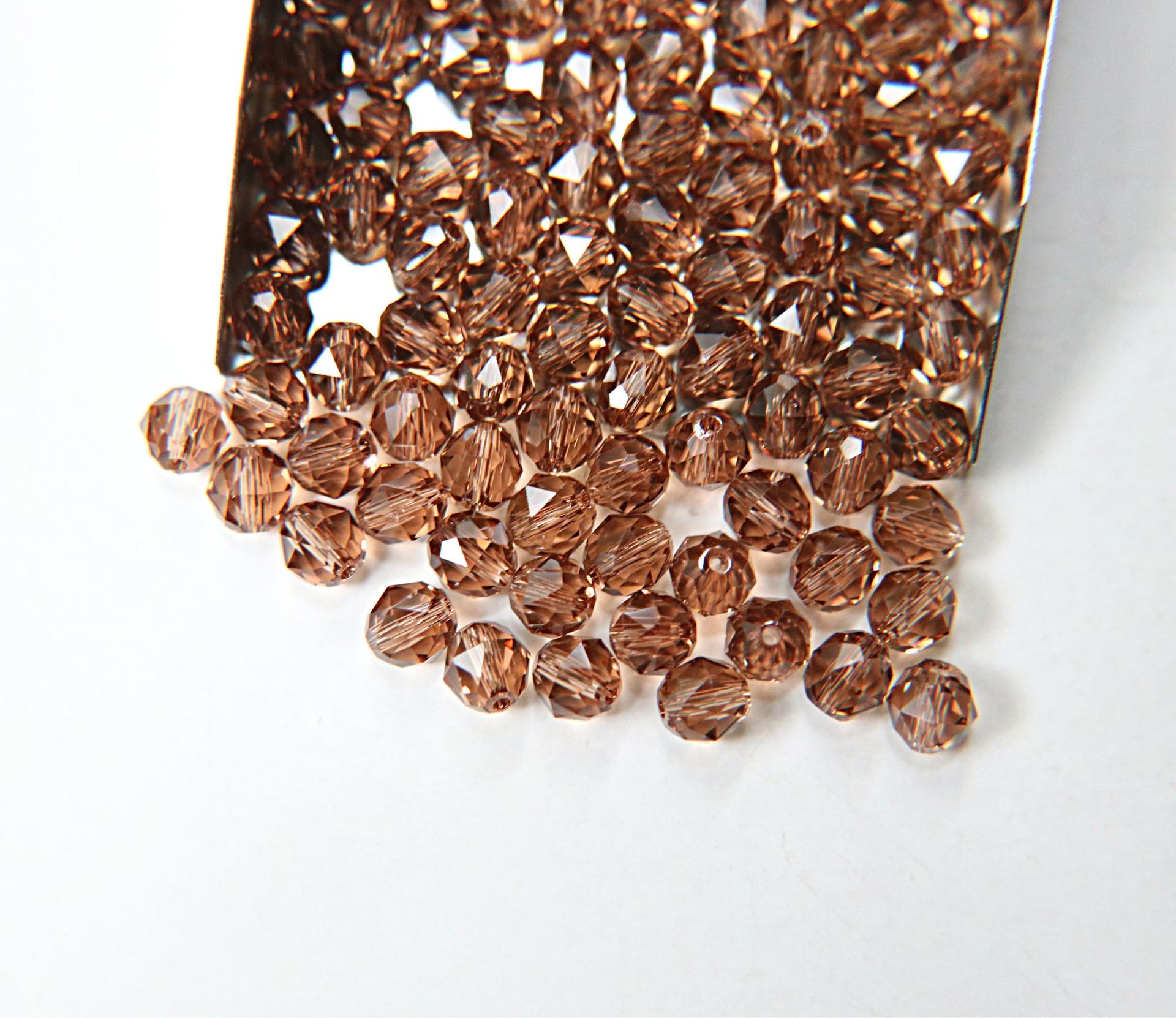 6mm Swarovski Elements Article 5025 Light Smoked Topaz Faceted Oval Bead 6/12/36/172/44/288/720 Pieces