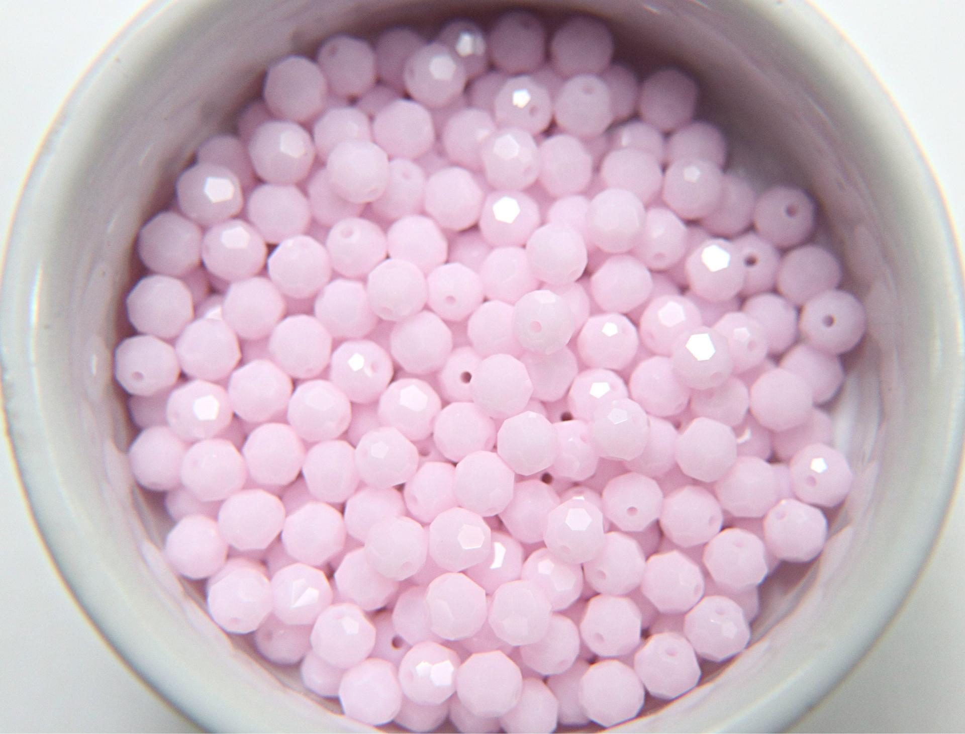 6mm Swarovski Elements Article 5000 Rose Alabaster (293) Faceted Round Beads 6/12/36/172/44/288/720 Pieces
