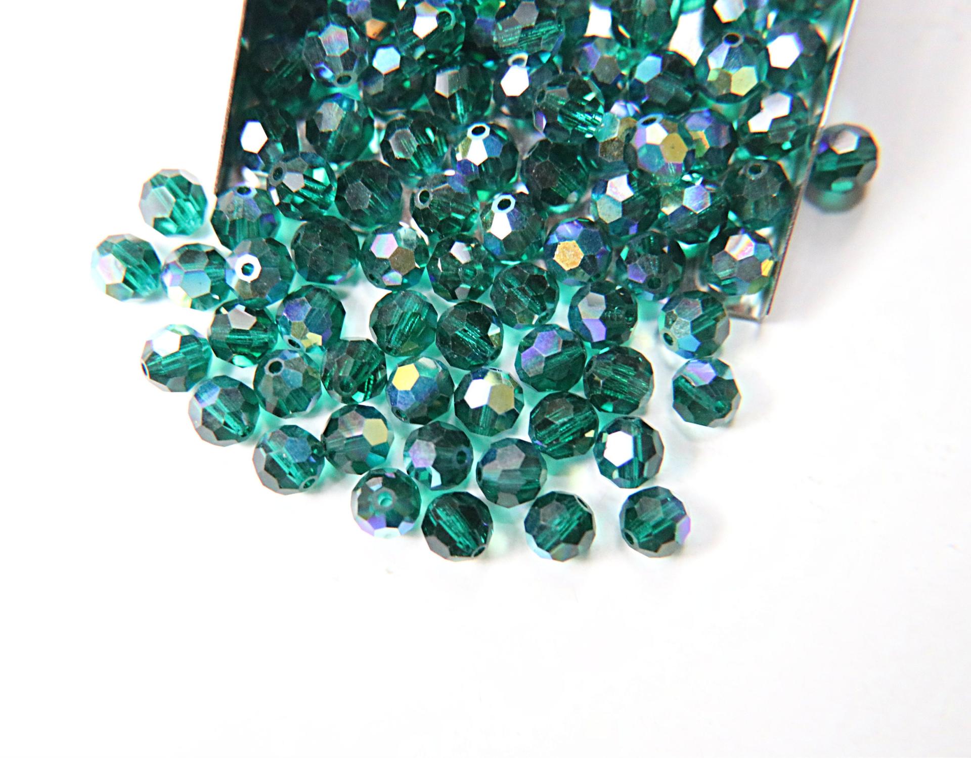 6mm Swarovski Elements Article 5000 Emerald Aurore Boreale Faceted Round Beads 6/12/36/172/44/288/720 Pieces