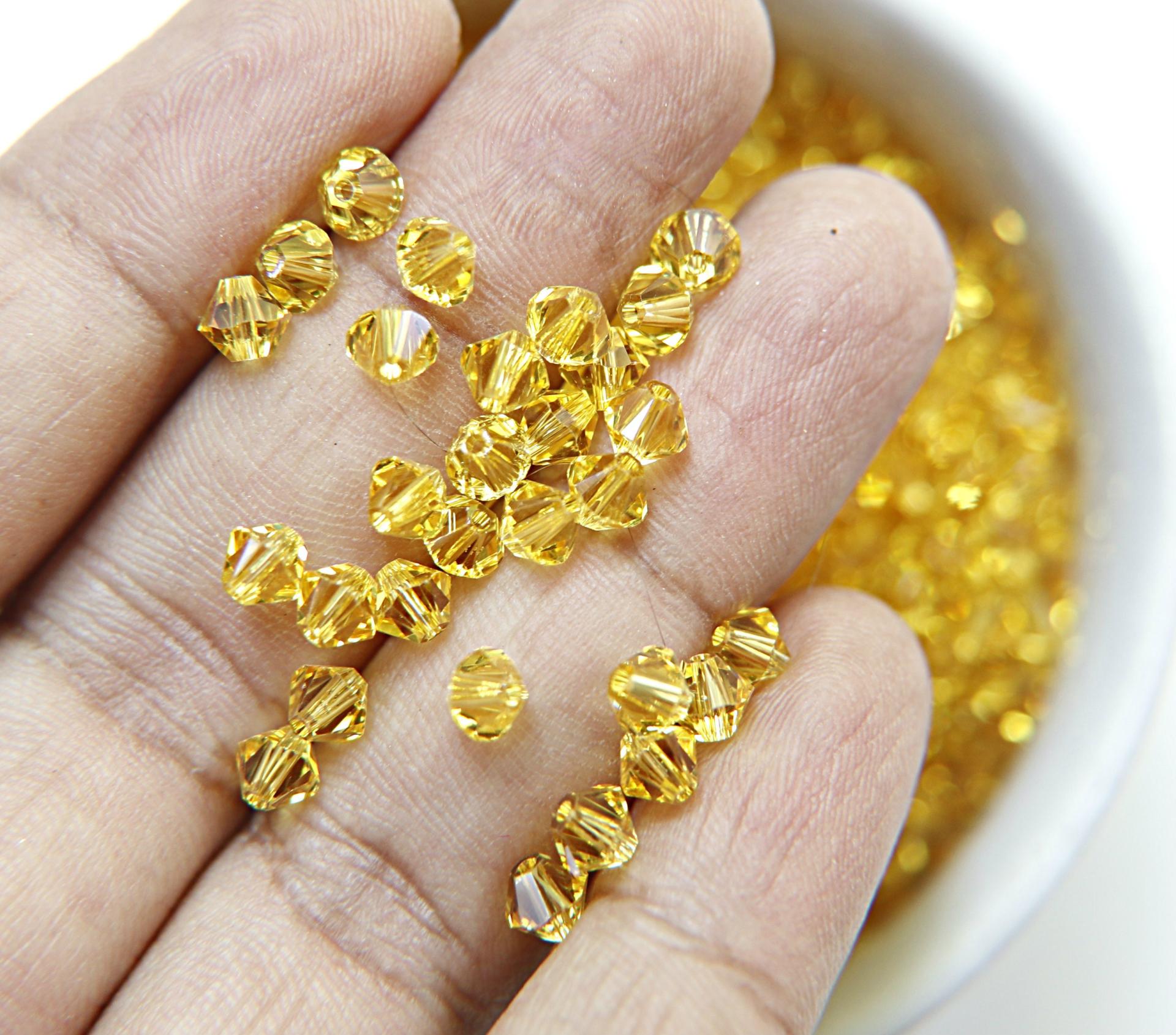5mm Light Topaz Swarovski Bicones 20/72/144/432/1000 Pieces jewelry making beads