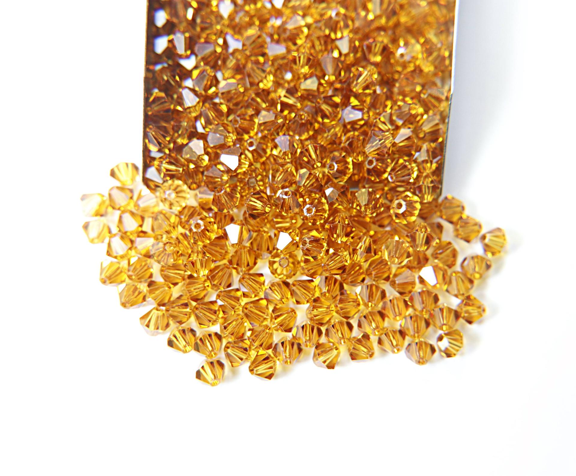 4/5mm Topaz Swarovski Bicone 12/36/72/144/432/720 Pieces (203) jewelry making beads, rare findings, embroidery materials, earrings beads