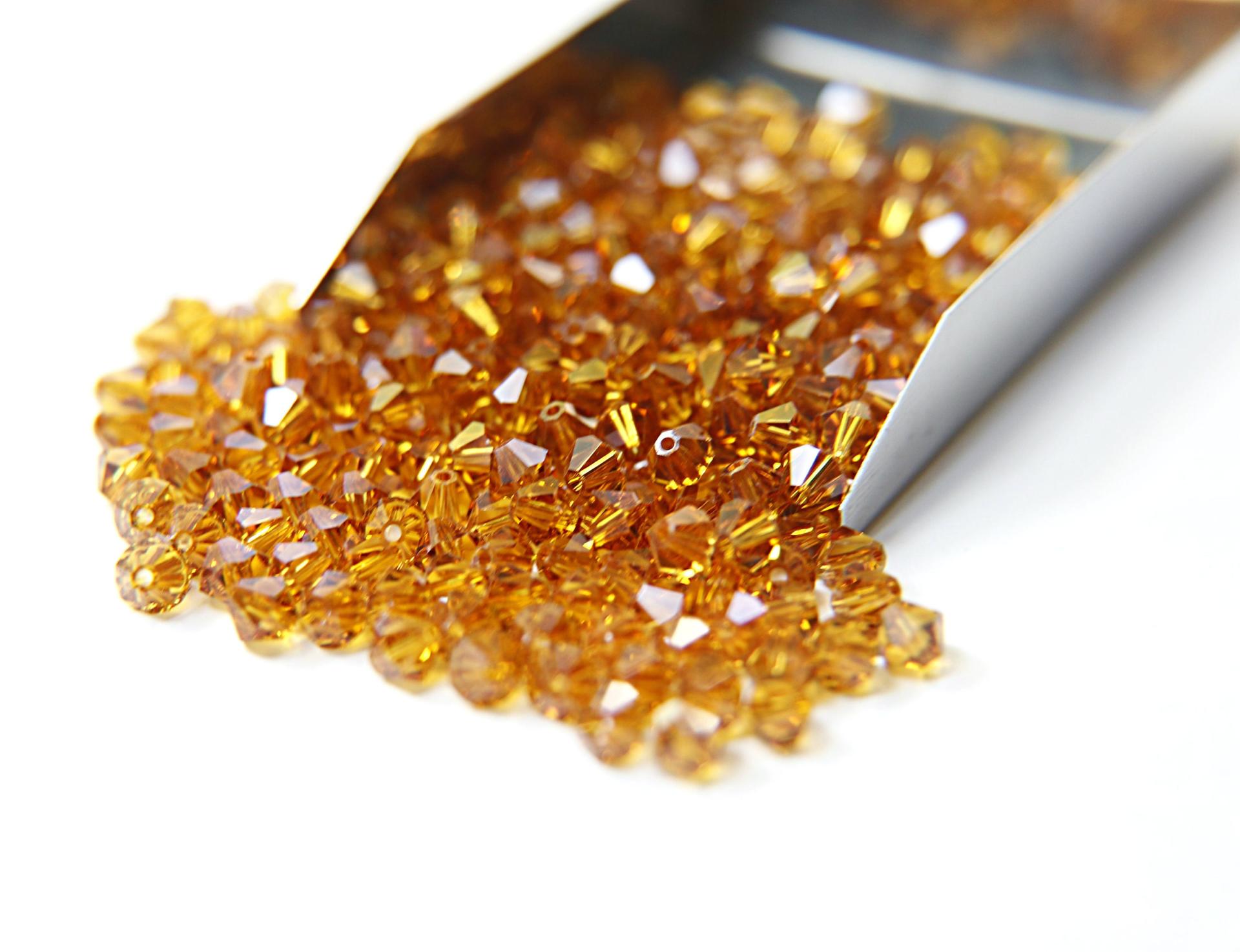 4/5mm Topaz Swarovski Bicone 12/36/72/144/432/720 Pieces (203) jewelry making beads, rare findings, embroidery materials, earrings beads