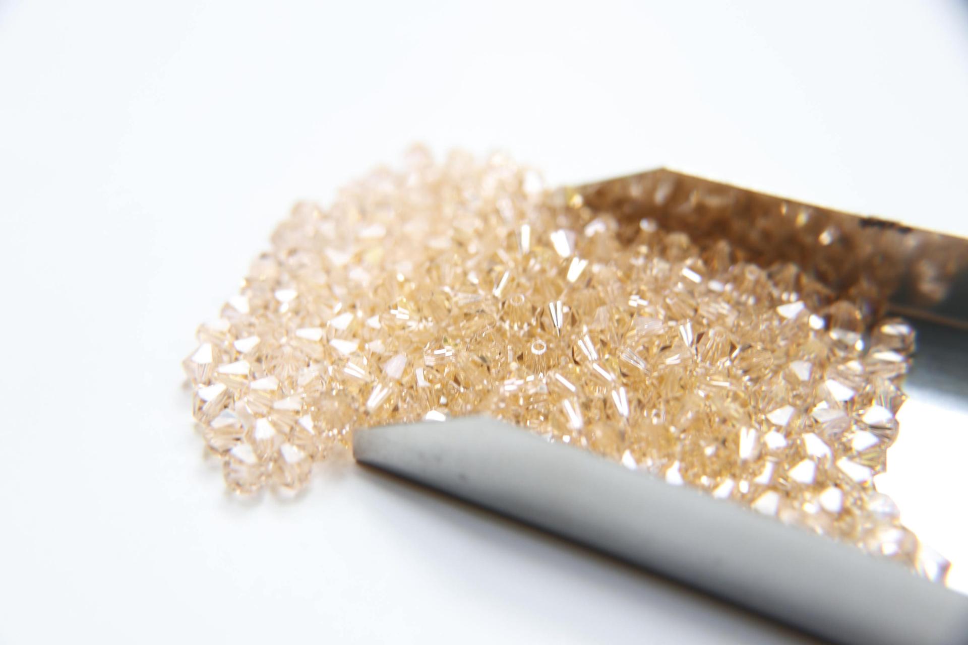 4/5mm Light Peach Swarovski Bicone 12/36/72/144/432/720 Pieces jewelry making beads, craft supplies, embellishments, wedding decor