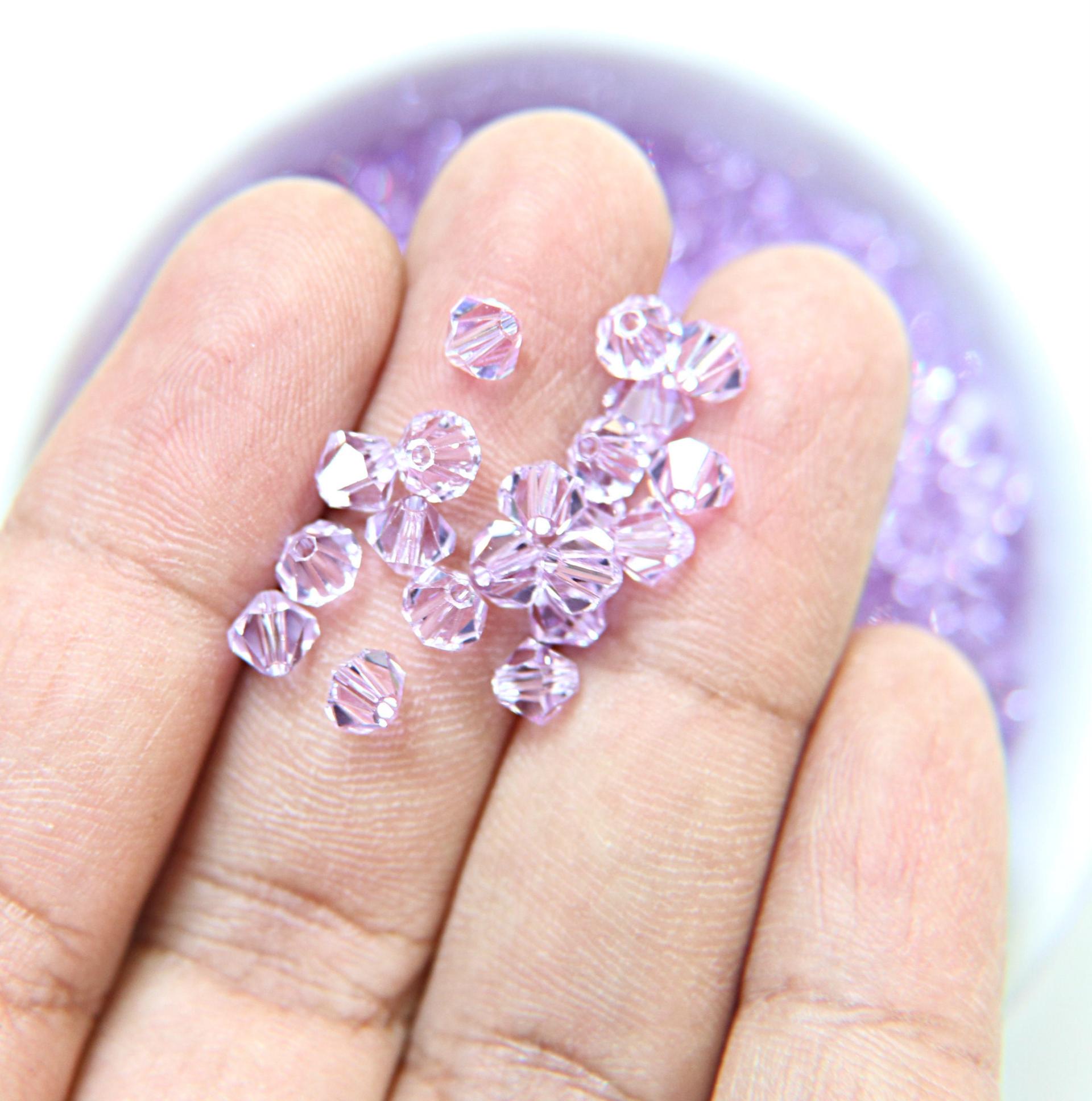 4/5mm Violet Swarovski Bicone Beads 12/36/72/144/432/720 Pieces jewelry making beads VINTAGE SWAROVSKI, embroidery materials, craft supply