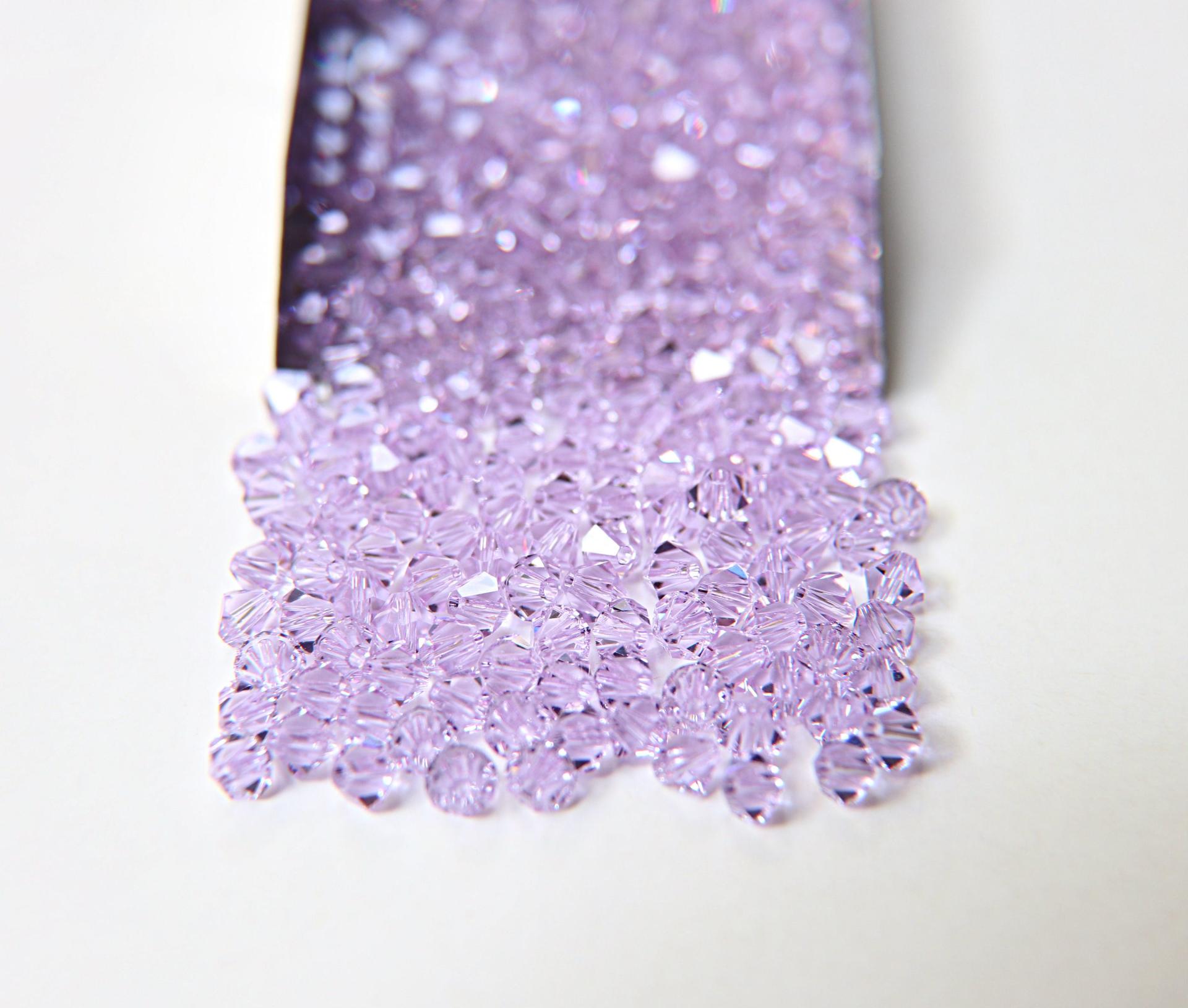 4/5mm Violet Swarovski Bicone Beads 12/36/72/144/432/720 Pieces jewelry making beads VINTAGE SWAROVSKI, embroidery materials, craft supply
