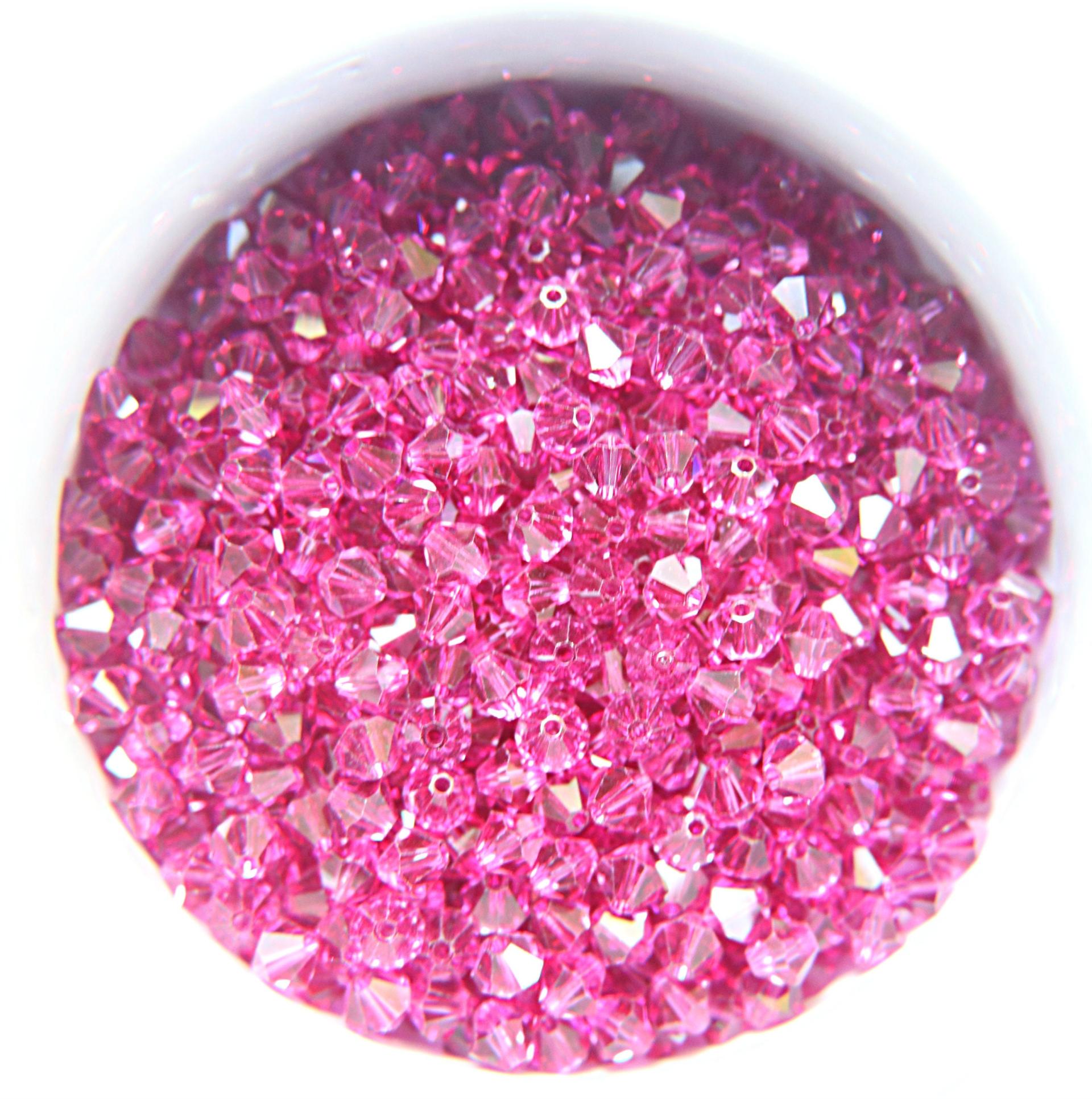 4/5mm Fuchsia Swarovski Bicones 12/36/72/144/432/720 Pieces (502) jewelry making beads, embroidery materials, jewelry making