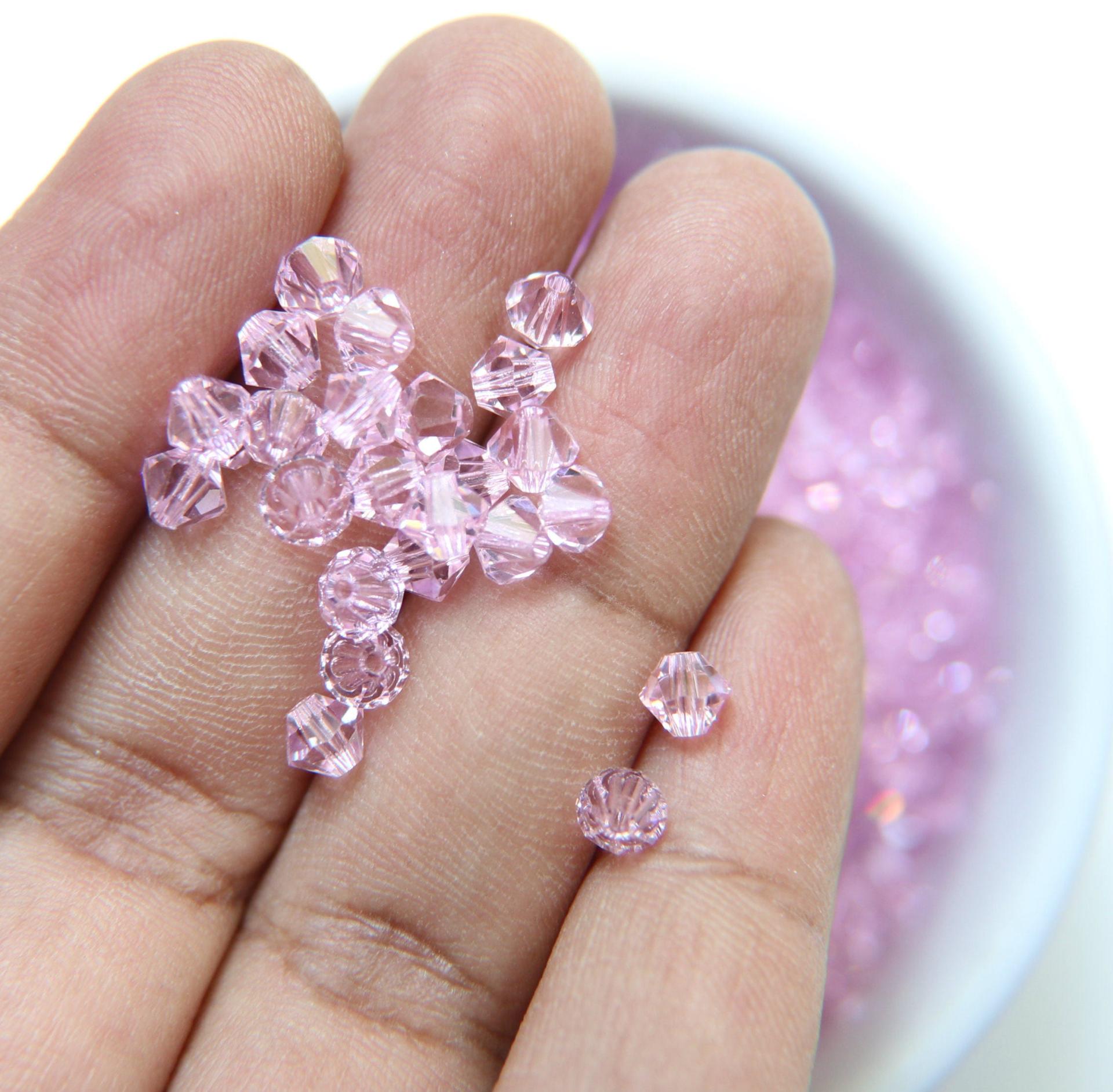 4/5mm Rosaline Swarovski Bicone 12/36/72/144/432/720 Pieces (508) jewelry making beads, vintage findings, wedding decorations