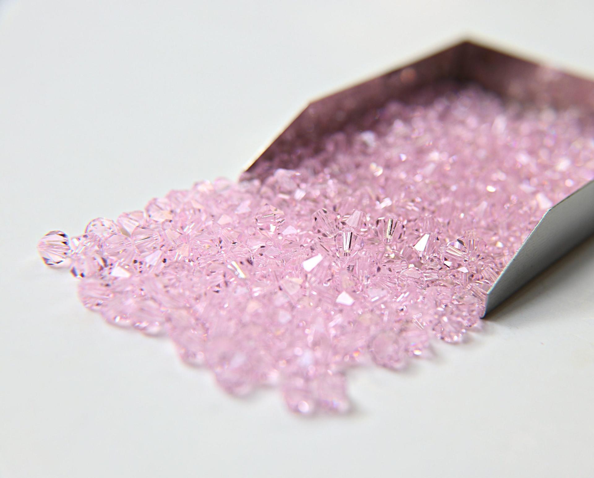 4/5mm Rosaline Swarovski Bicone 12/36/72/144/432/720 Pieces (508) jewelry making beads, vintage findings, wedding decorations