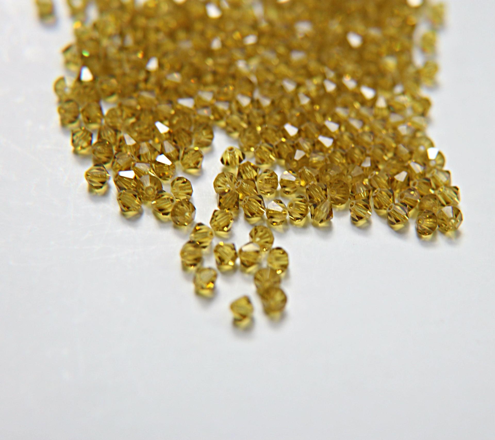 4/5mm Lime Swarovski Bicone beads 12/36/72/144/432/720 Pieces VINTAGE SWAROVSKI (385) jewelry supplies, embroidery materials, craft supply