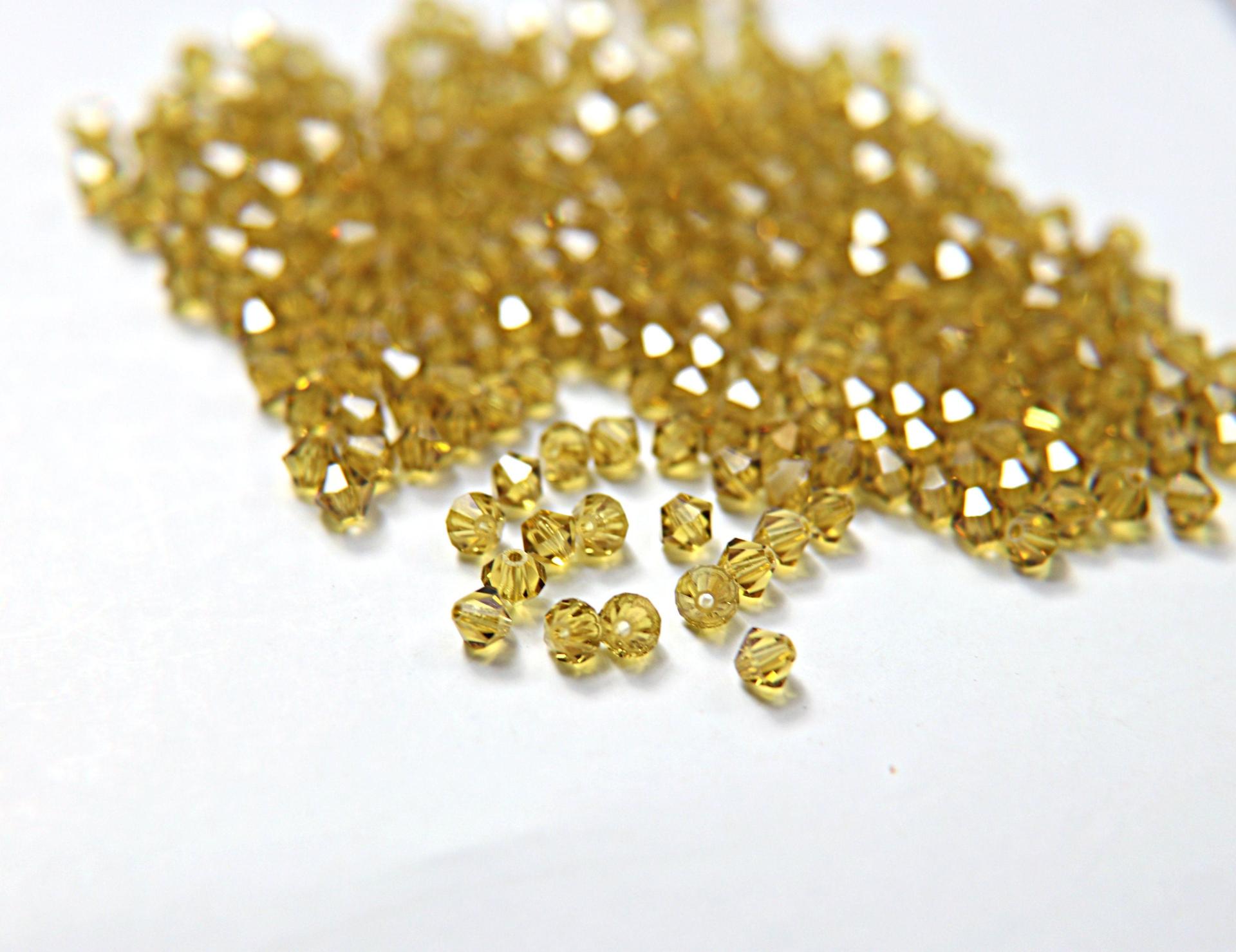4/5mm Lime Swarovski Bicone beads 12/36/72/144/432/720 Pieces VINTAGE SWAROVSKI (385) jewelry supplies, embroidery materials, craft supply
