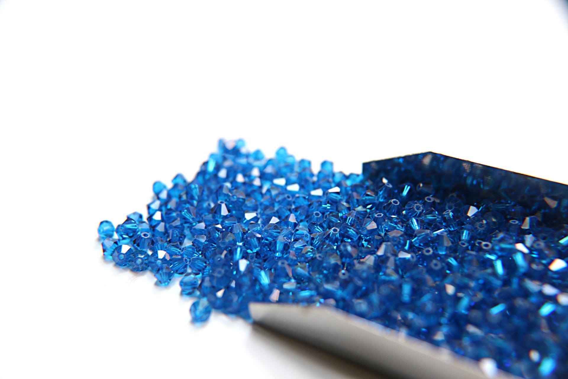4mm Capri Blue Swarovski Bicone 36/72/144/432/720 Pieces (243) jewelry making beads jewelry supplies, embroidery materials, craft supply