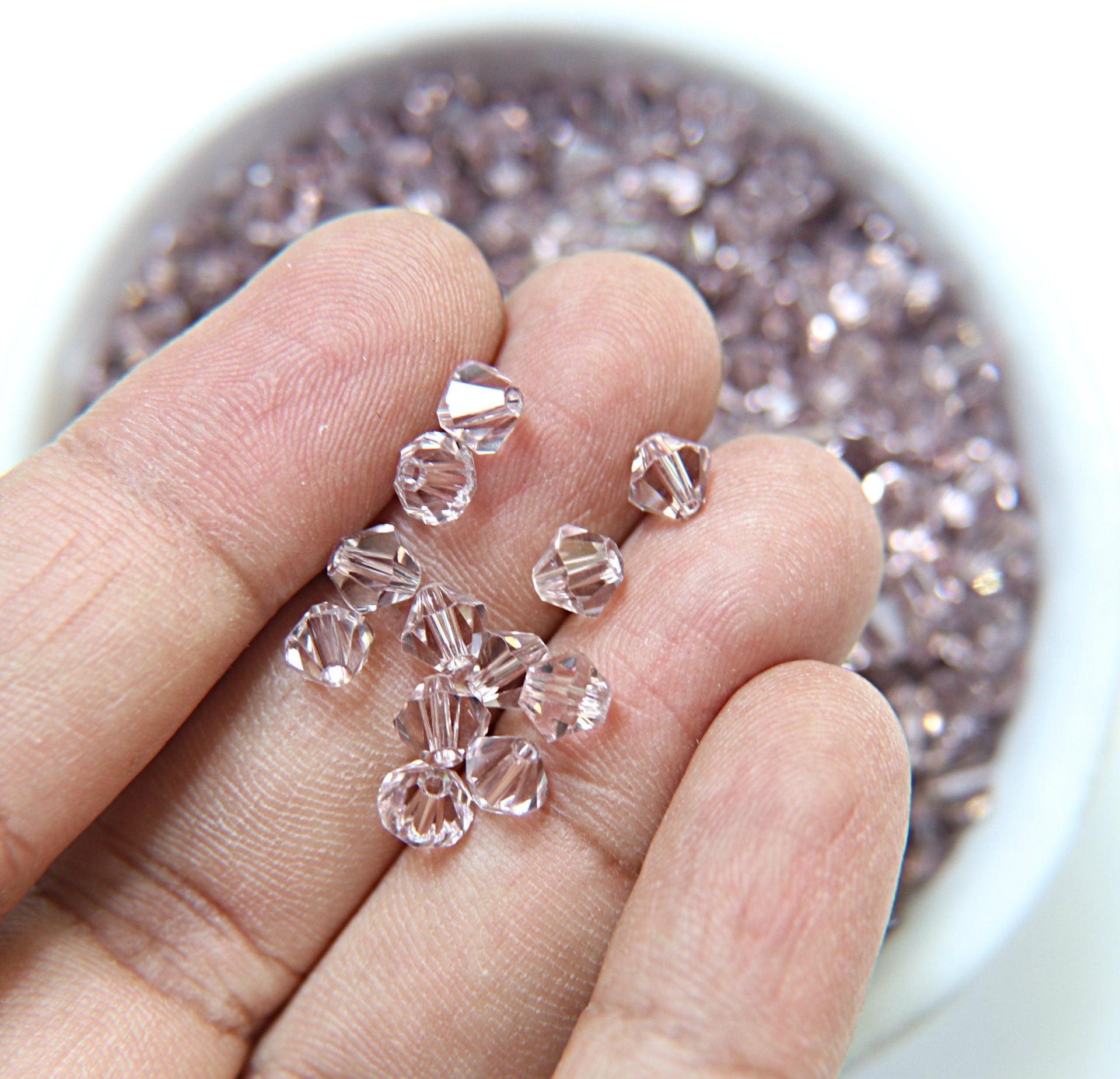 5mm Crystal Antique Pink Swarovski Bicones 20/72/144/432/1000 Pieces jewelry making beads, embroidery materials, findings