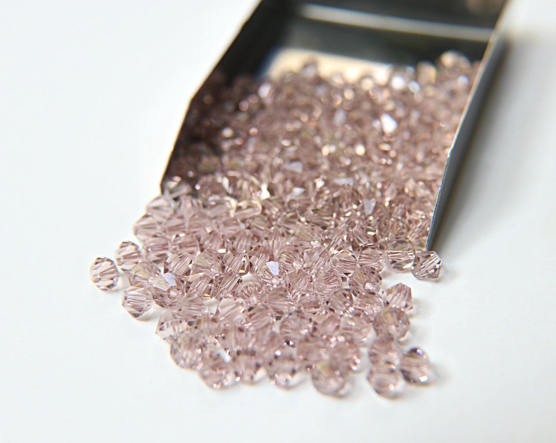 5mm Crystal Antique Pink Swarovski Bicones 20/72/144/432/1000 Pieces jewelry making beads, embroidery materials, findings