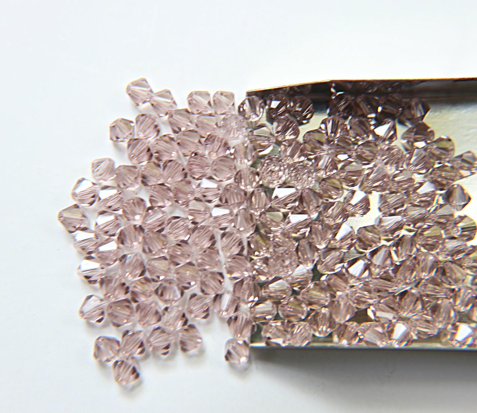 5mm Crystal Antique Pink Swarovski Bicones 20/72/144/432/1000 Pieces jewelry making beads, embroidery materials, findings