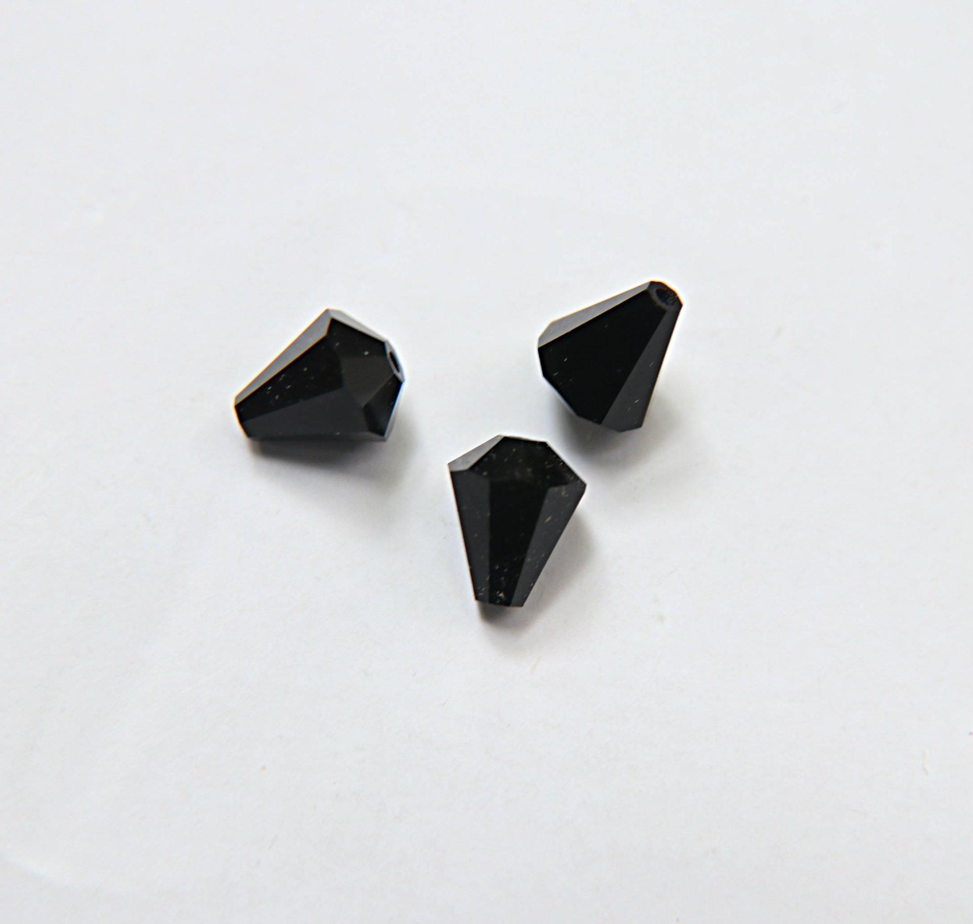10x9MM Jet Preciosa Bell Beads Vintage 6/24/72 Pieces Article 451 56 301 fancy beads, jewelry making beads