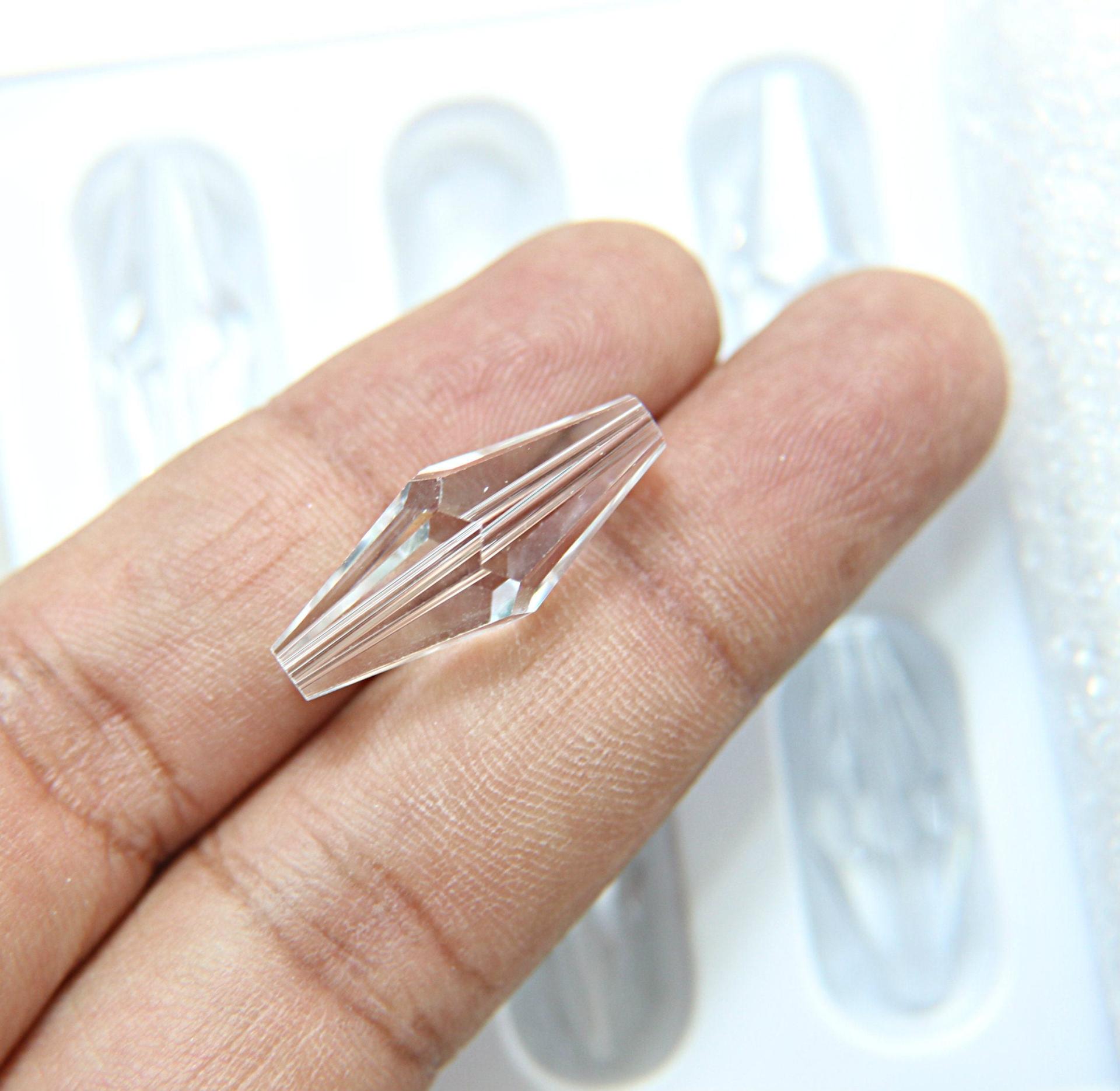 25x10 MM Crystal Preciosa elongated bicone beads Vintage 2/6/24/72 Pieces Article 451 52 301 fancy beads, wedding jewelry making beads