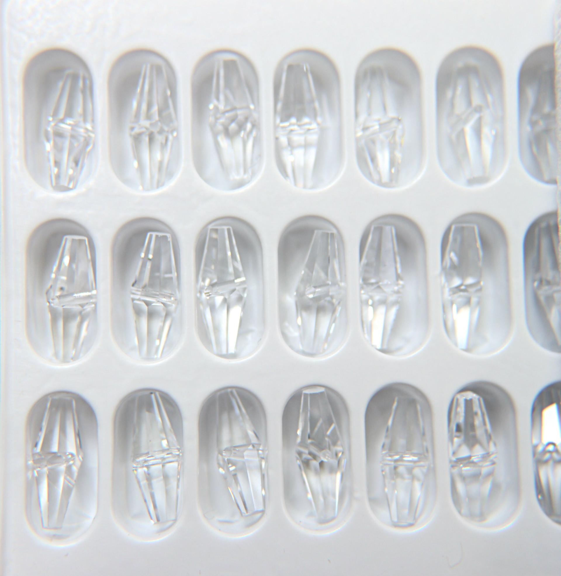 6x15 MM Crystal Preciosa elongated bicone beads centre hole Vintage 6/24/72 Pieces Article 451 53 384 fancy beads, PREMIUM MATERIALS