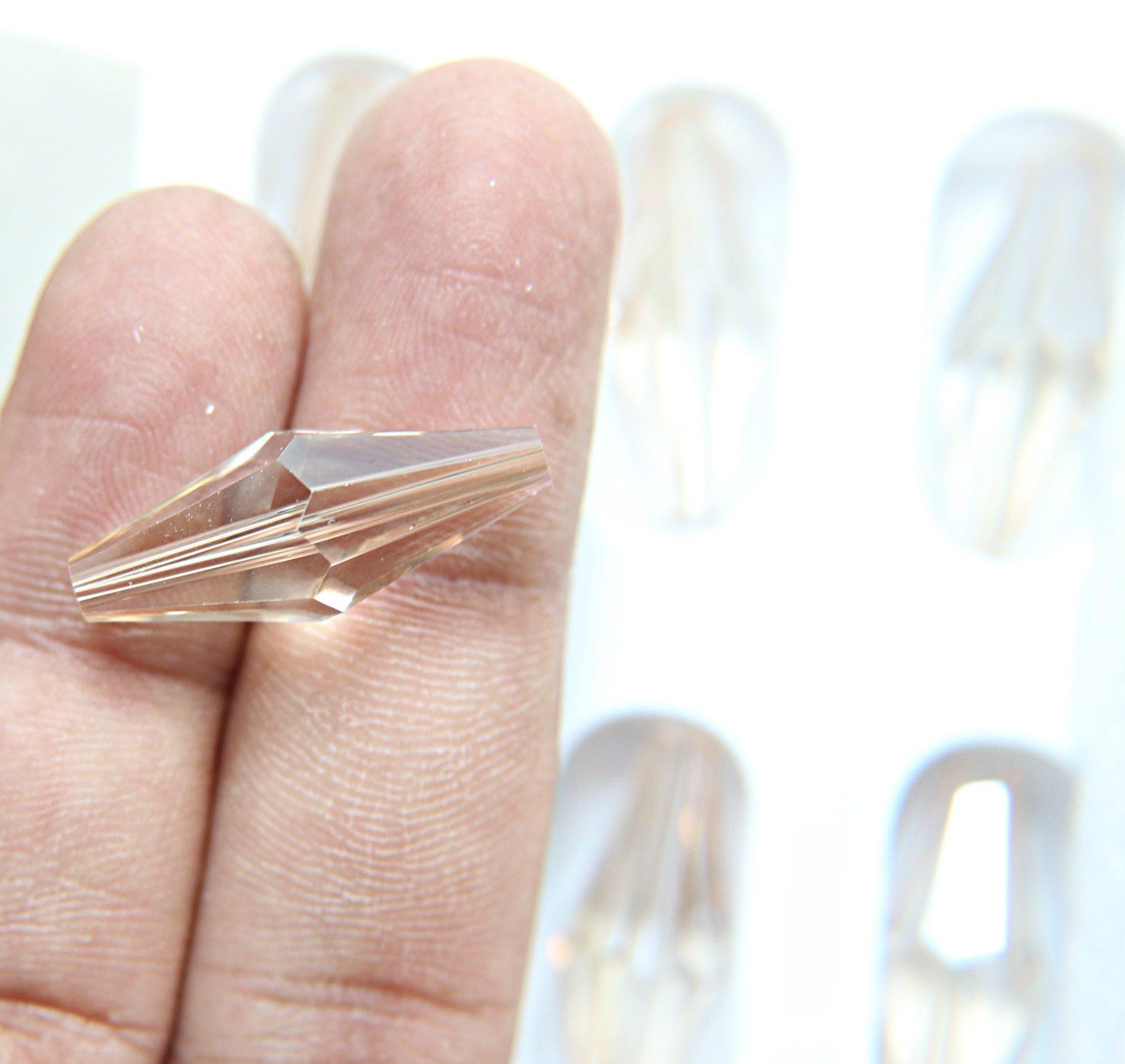 25x10 MM Crystal Honey Preciosa elongated bicone beads Vintage 2/6/24/72 Pieces Article 451 52 301 fancy beads, PREMIUM MATERIALS