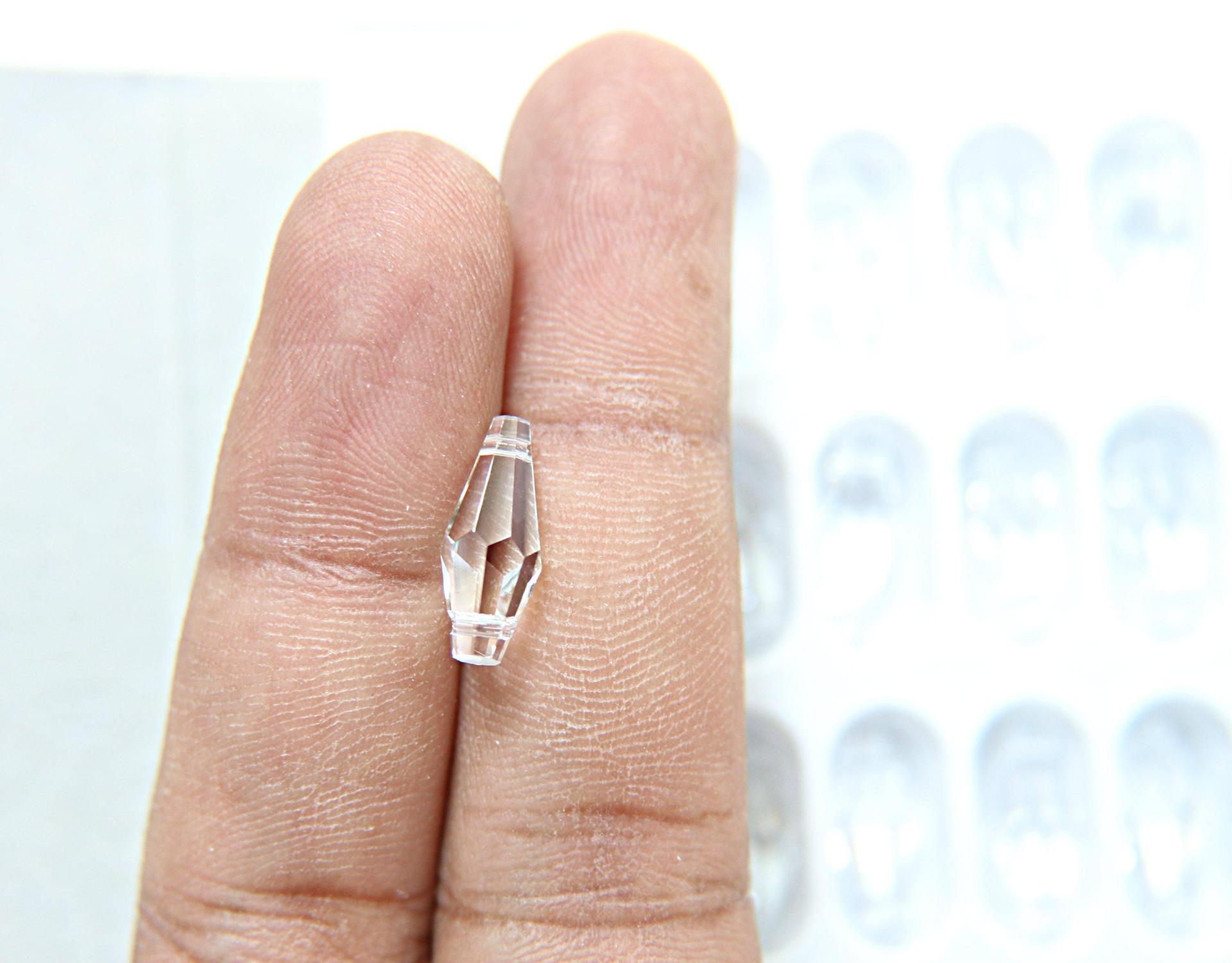 6x15 mm Crystal Preciosa elongated bicone beads 2 side holes Vintage 2/6/24/72 Pieces Article 451 53 384 fancy beads