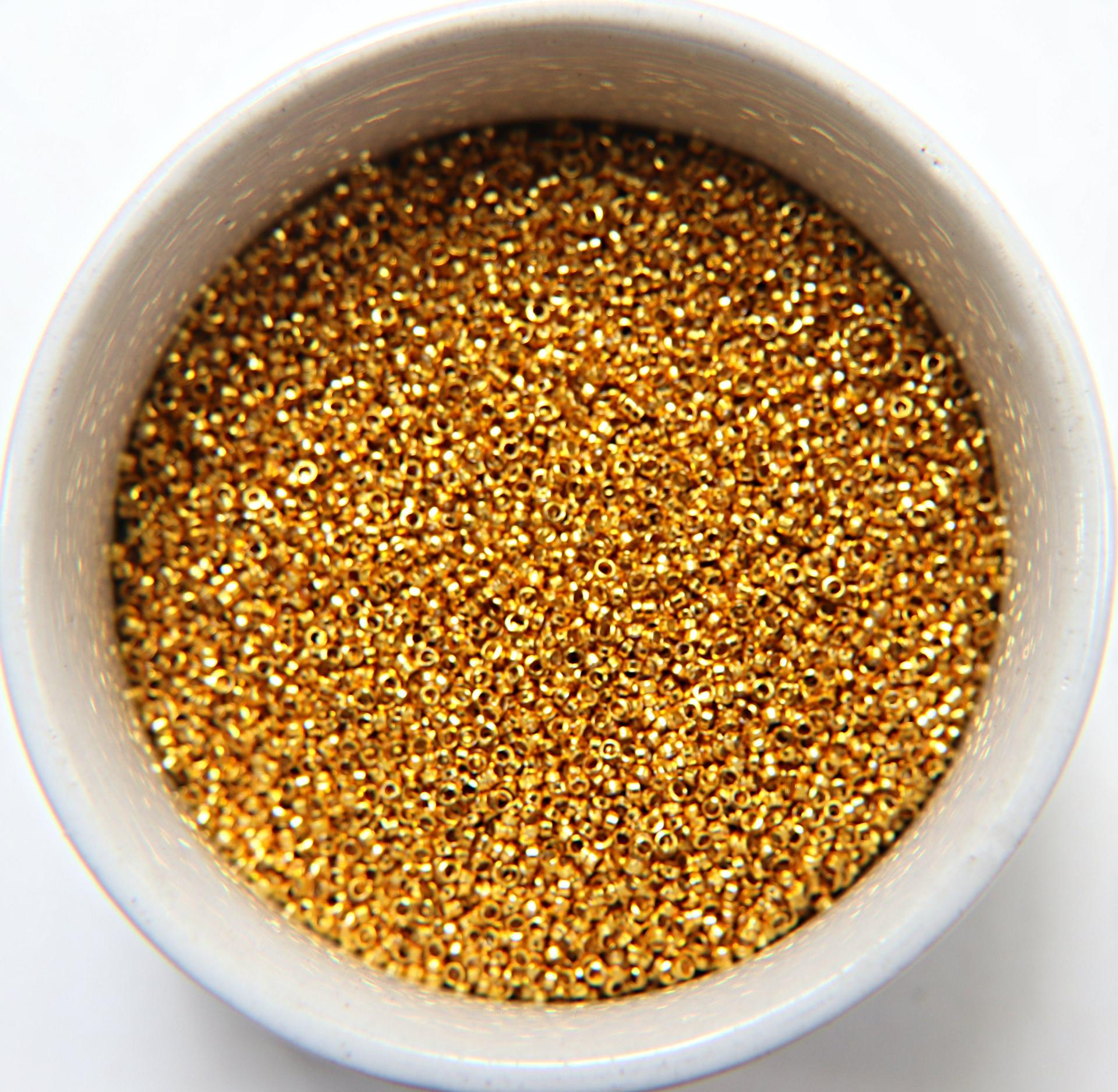1.7mm Micro GOLD Plated Tube Beads 5/10/100/500 Grams High Quality Nail Art / Haute Couture Embroidery