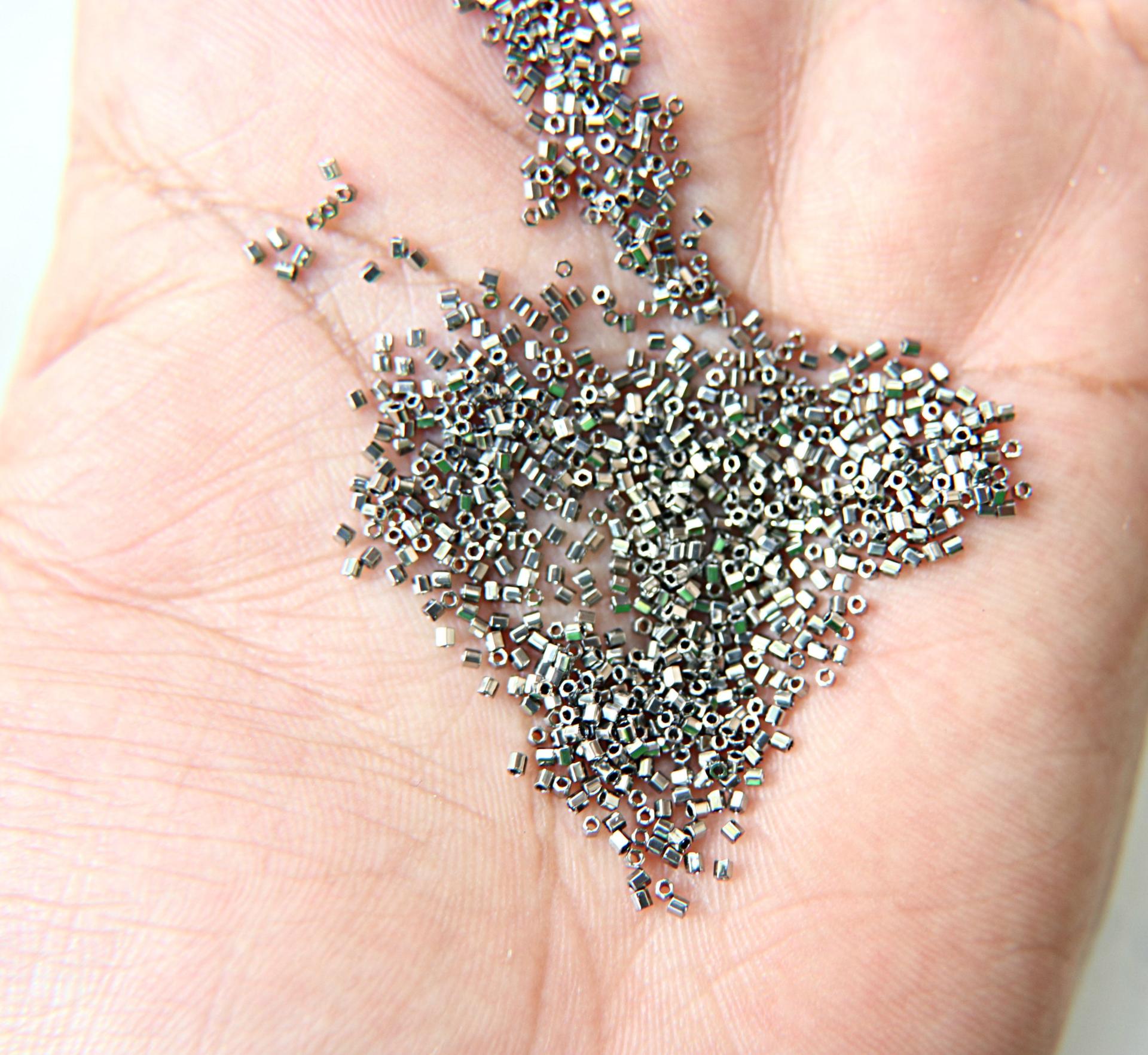 15/0 Hex Miyuki Hex Cuts Metallic Nickel Japanese Beads 10/20/50/100 Grams Premium materials