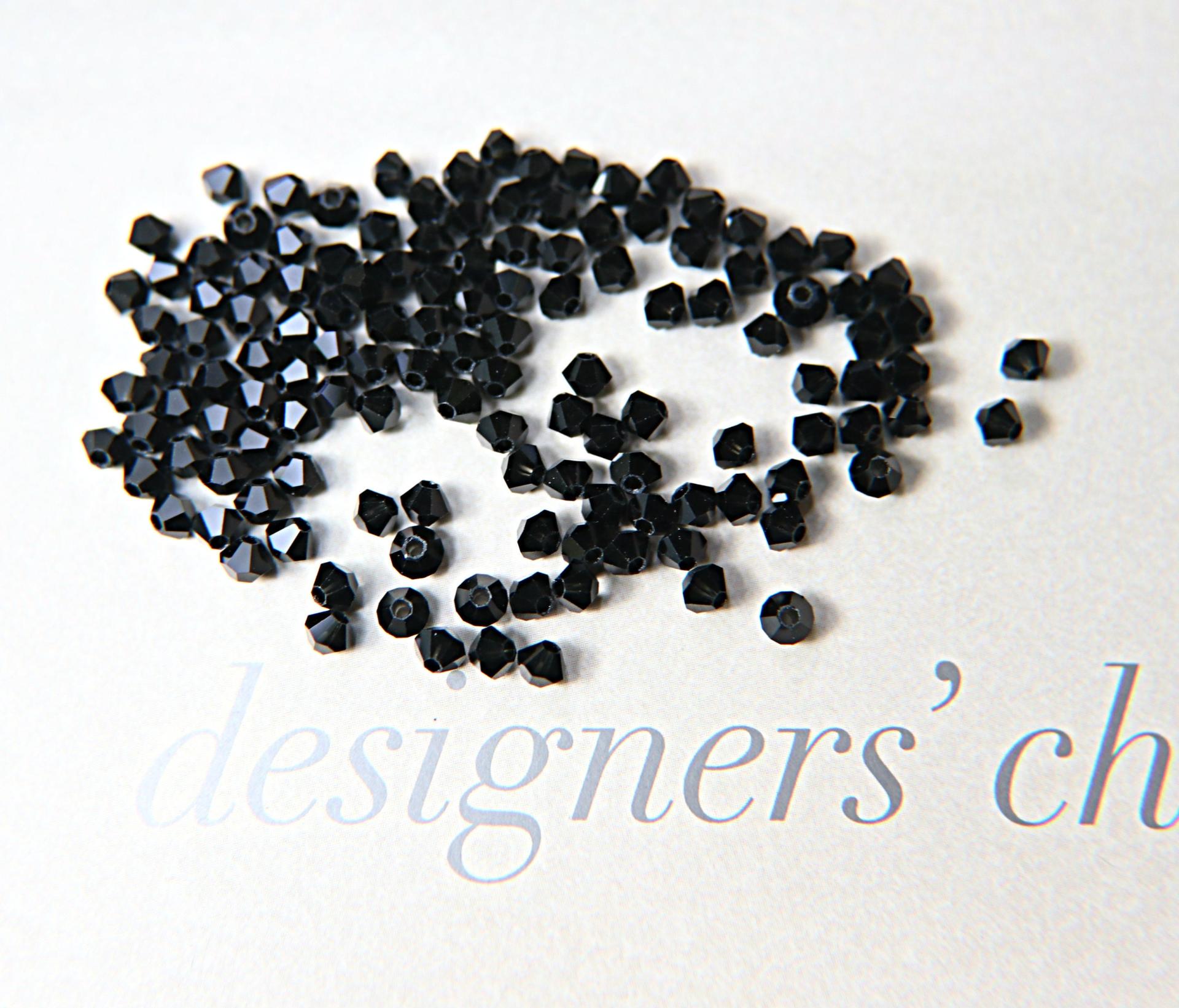 6/8 MM Jet Black Swarovski Bicone Beads 12/24/36/72/144/288 Pieces (280) Gowns embellishments