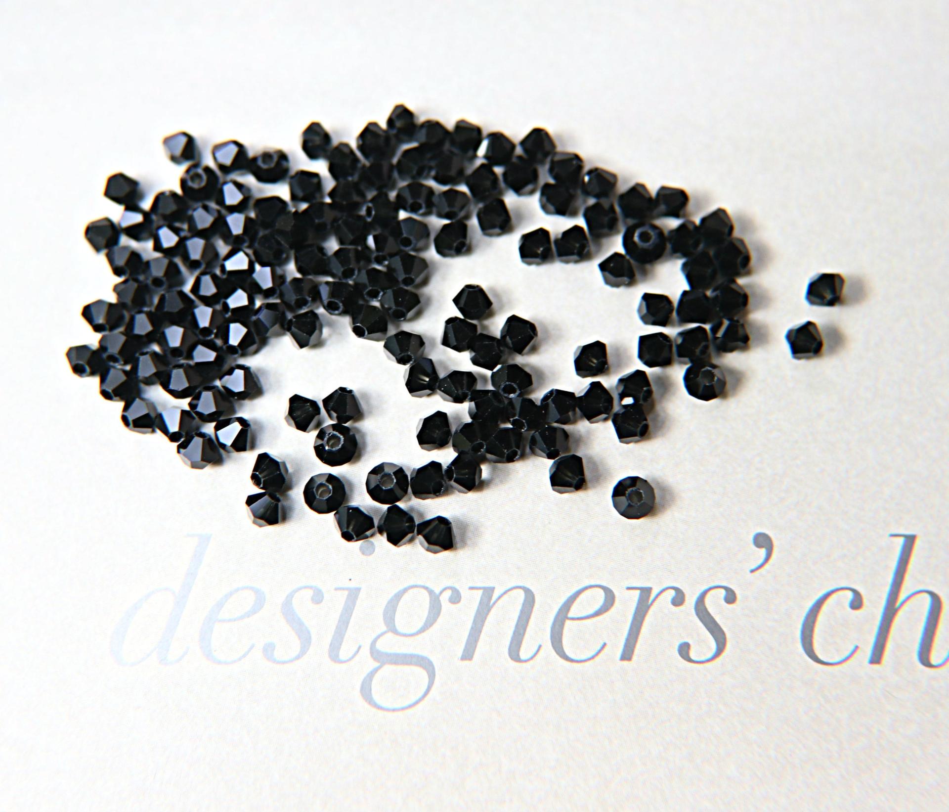 3mm Jet Black Swarovski Bicone Beads 36/72/144/432/720 Pieces (280) Jewelry findings, embroidery materials, jewelry making, craft supplies
