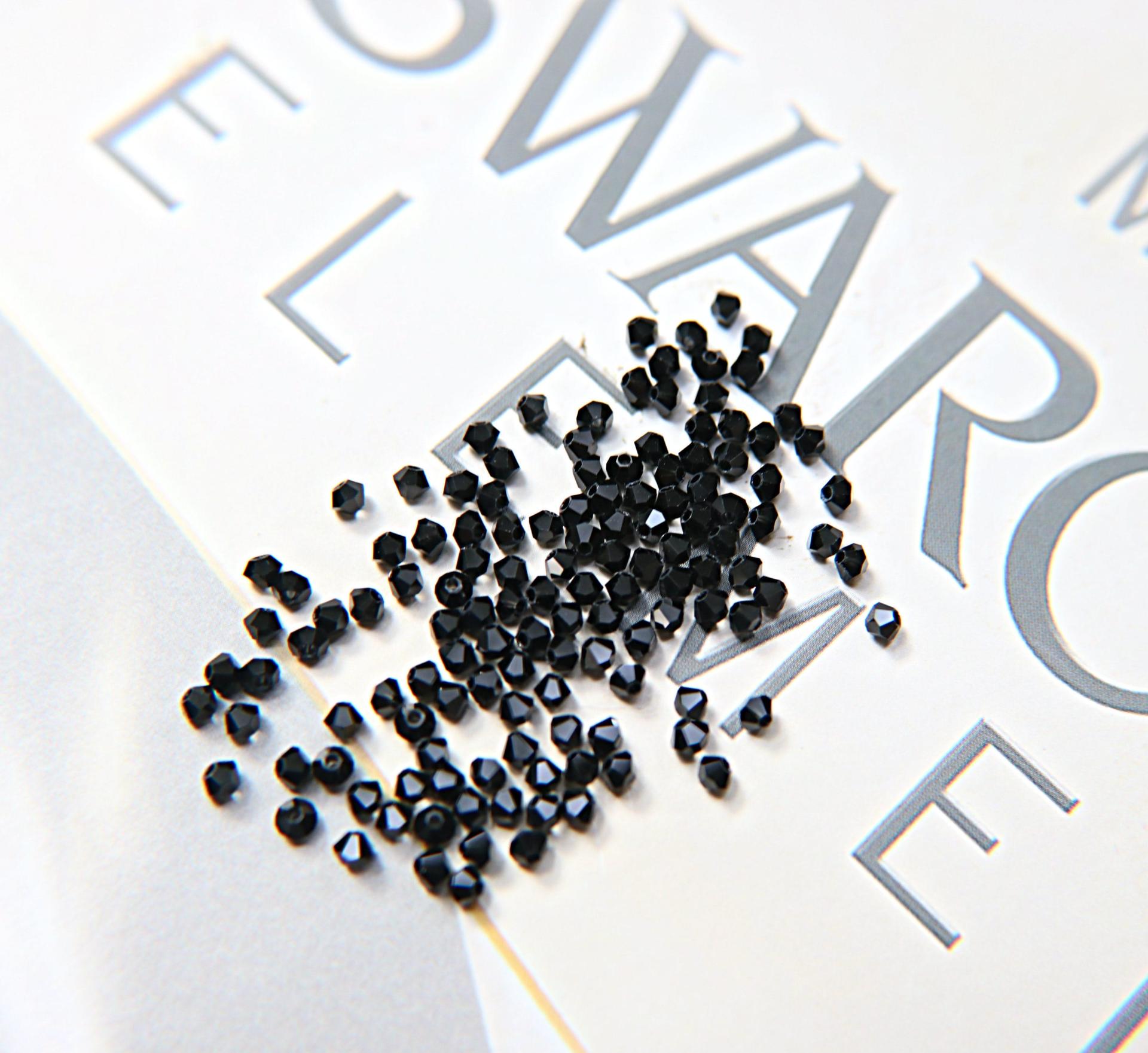 3mm Jet Black Swarovski Bicone Beads 36/72/144/432/720 Pieces (280) Jewelry findings, embroidery materials, jewelry making, craft supplies
