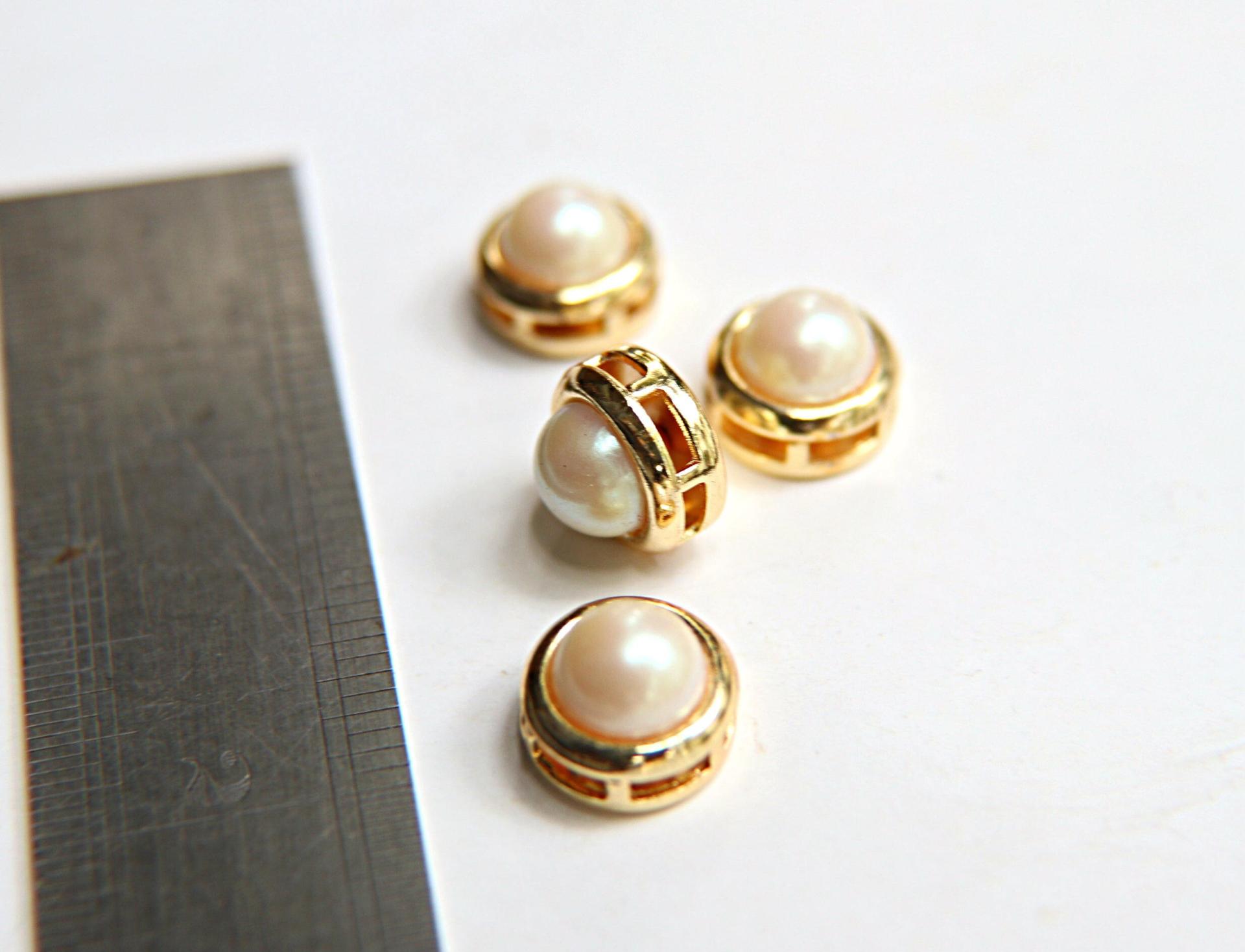 High Quality 8mm Japanese Pearls Sewon Settings 6/12/36 Pieces GOLD/RHODIUM SETTINGS, Haute Couture, embellishments