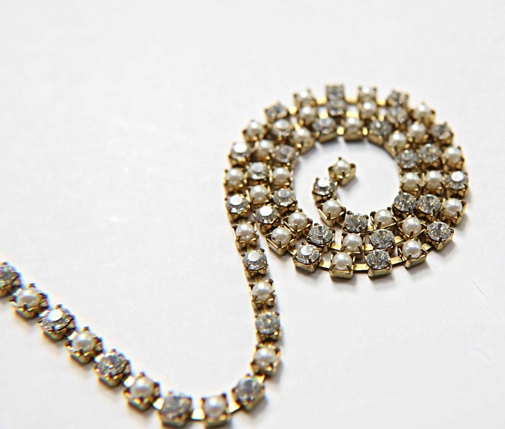 16ss Vintage Swarovski Rhinestone Chain in Crystal and Pearl (4mm) 0.5/1/2/5/15 Meters Wedding Bridal Supplies|Jewelry Making|Decoration