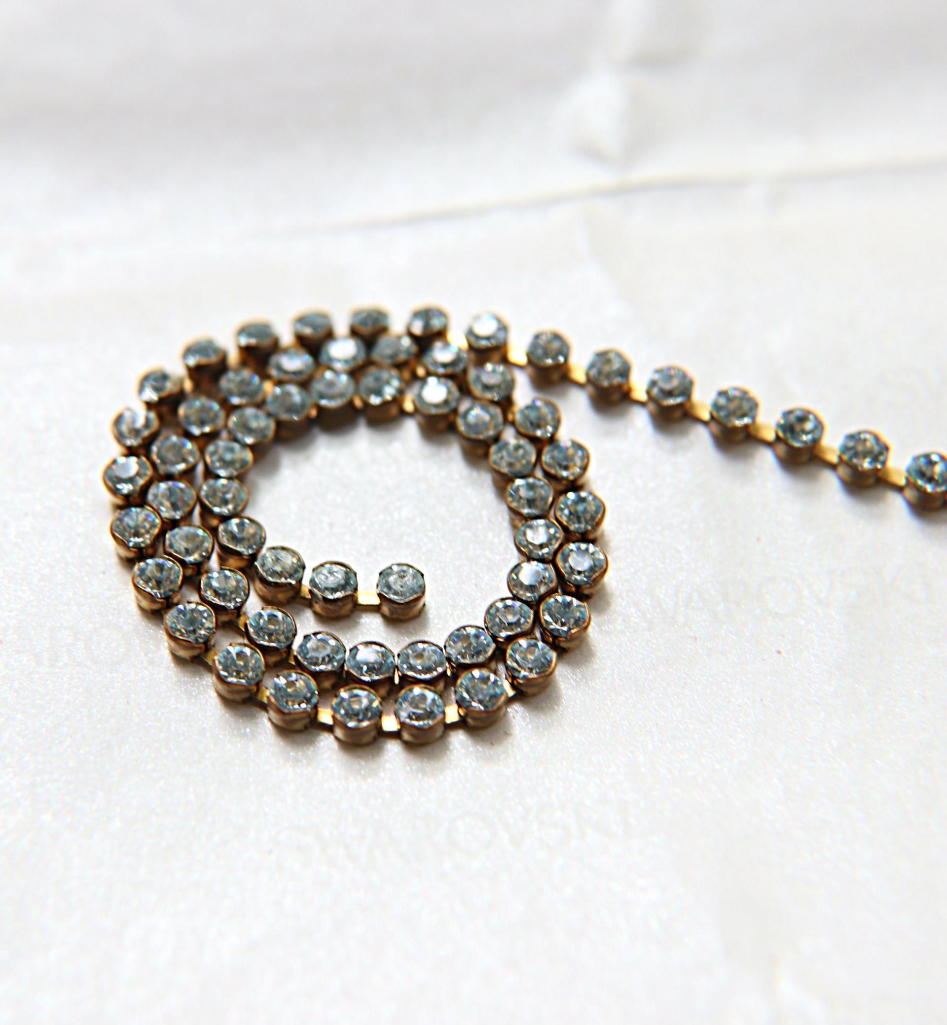 12 SS Swarovski Bezel Cup Chain 27000 in Light Azore 3mm Made in Austria 0.5/1/2/5 Meters Wedding Bridal Supplies|Jewelry Making|Decoration