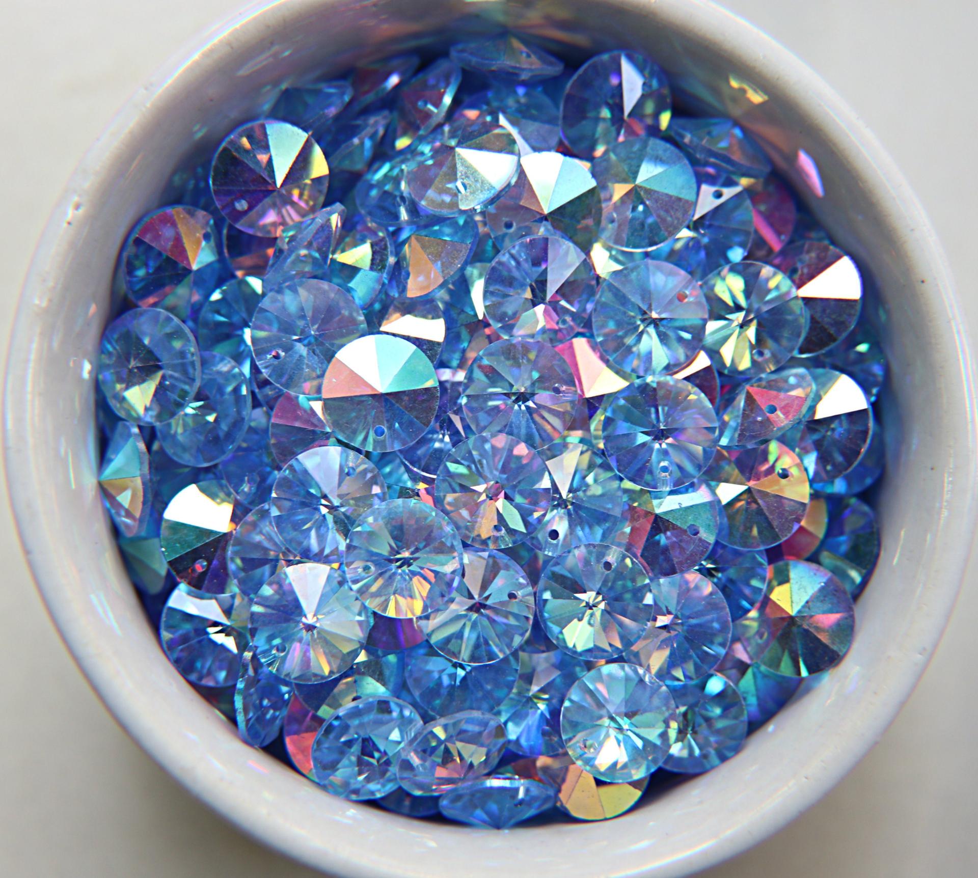 10mm SWAROVSKI 6428 Rivoli Crystal Pendant Beads in Light Sapphire AB 2/4/24/72/144 Pieces drops embellishments, vintage premium findings