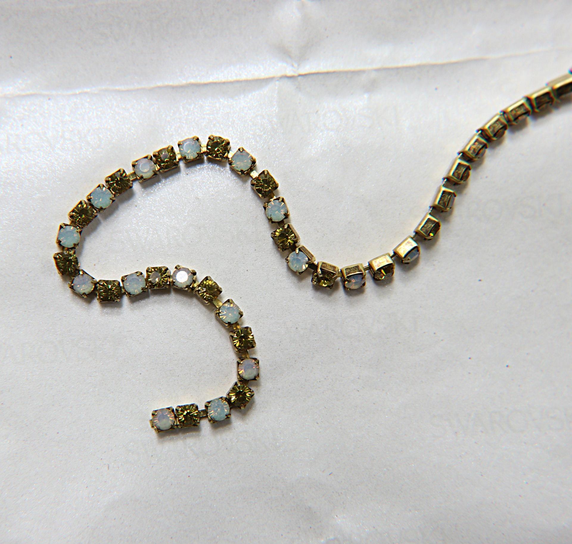 12 SS Vintage Rhinestone Chain Swarovski Olivine & Sand Opal 3mm 0.5/1/2/5 Meters Wedding Bridal Supplies|Jewelry Making|Decoration, vintage