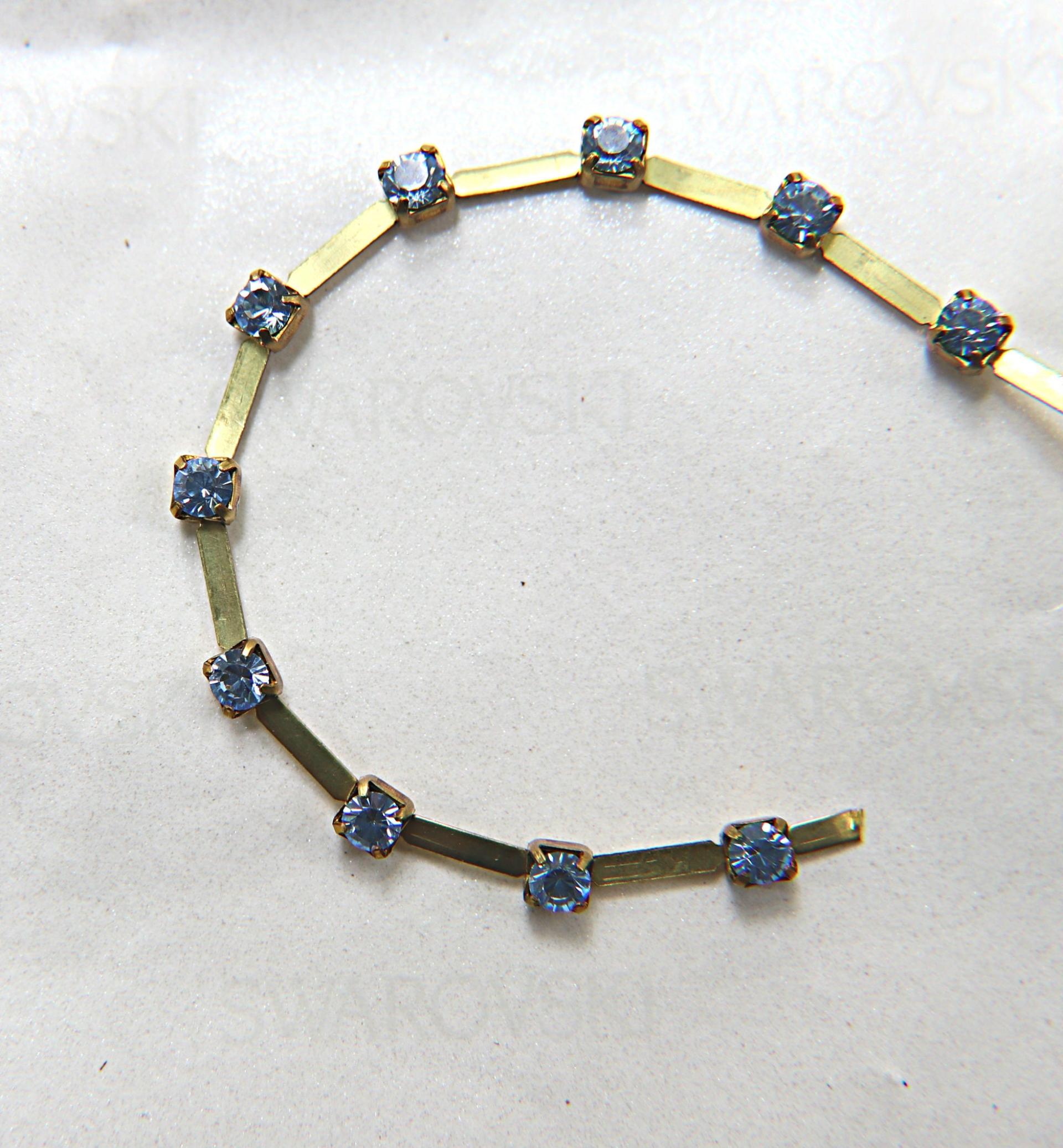 12 SS Vintage Fancy Rhinestone Chain Swarovski in Light Sapphire 3mm 0.5/1/2/5 Meters vintage findings, strass chains, craft supplies, rare