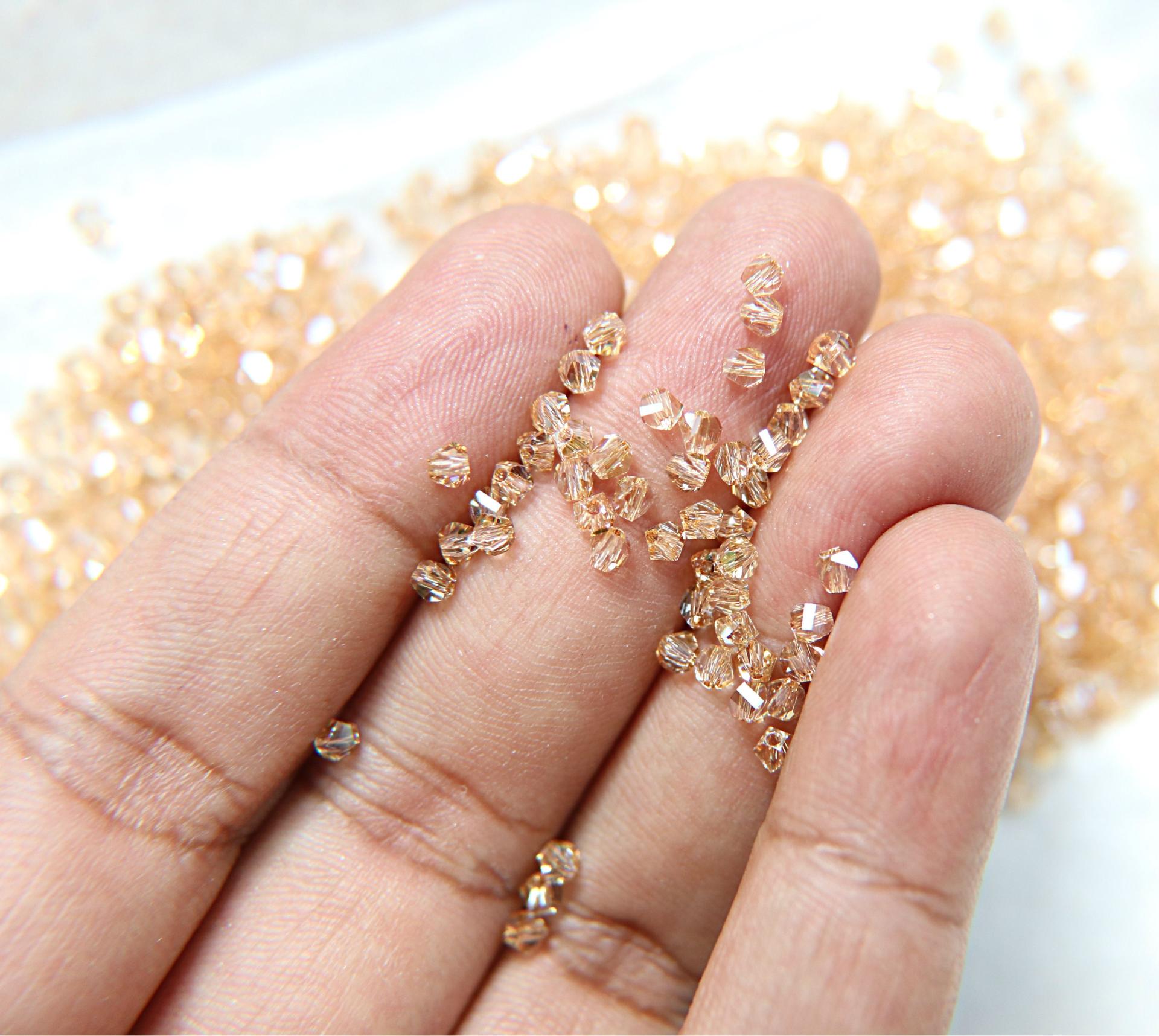 3mm Swarovski Crystal Golden Shadow Beads 5020 Faceted Helix Bead 6/12/36/72/144/288/720/1440 Pieces Jewelry making beads, wedding decor