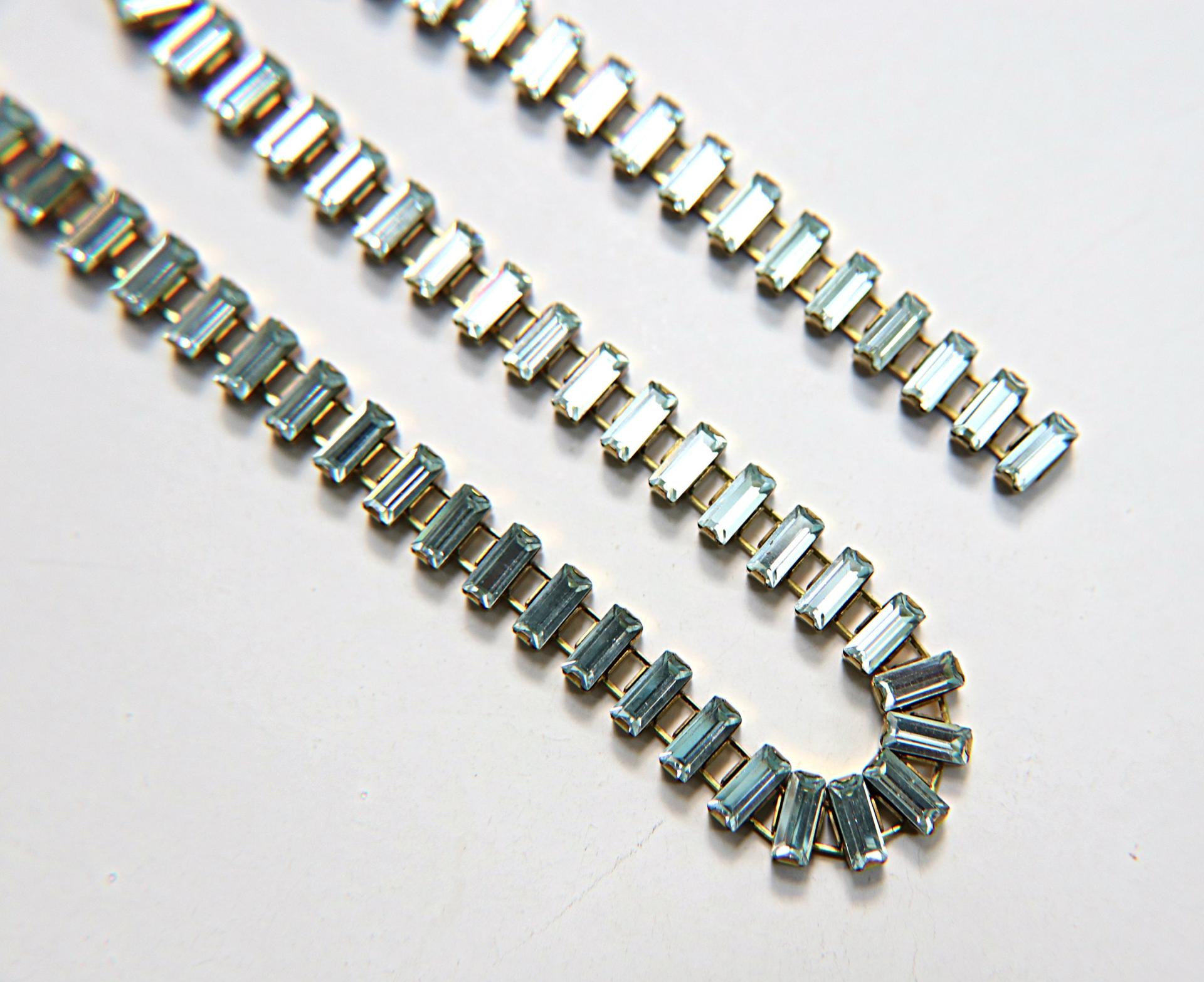 Swarovski Snake Baguette chain 7x3 mm in Light Azore (361) settings in Brass 0.5/1/2 Meters Bridal Supplies|Jewelry Making|Decoration