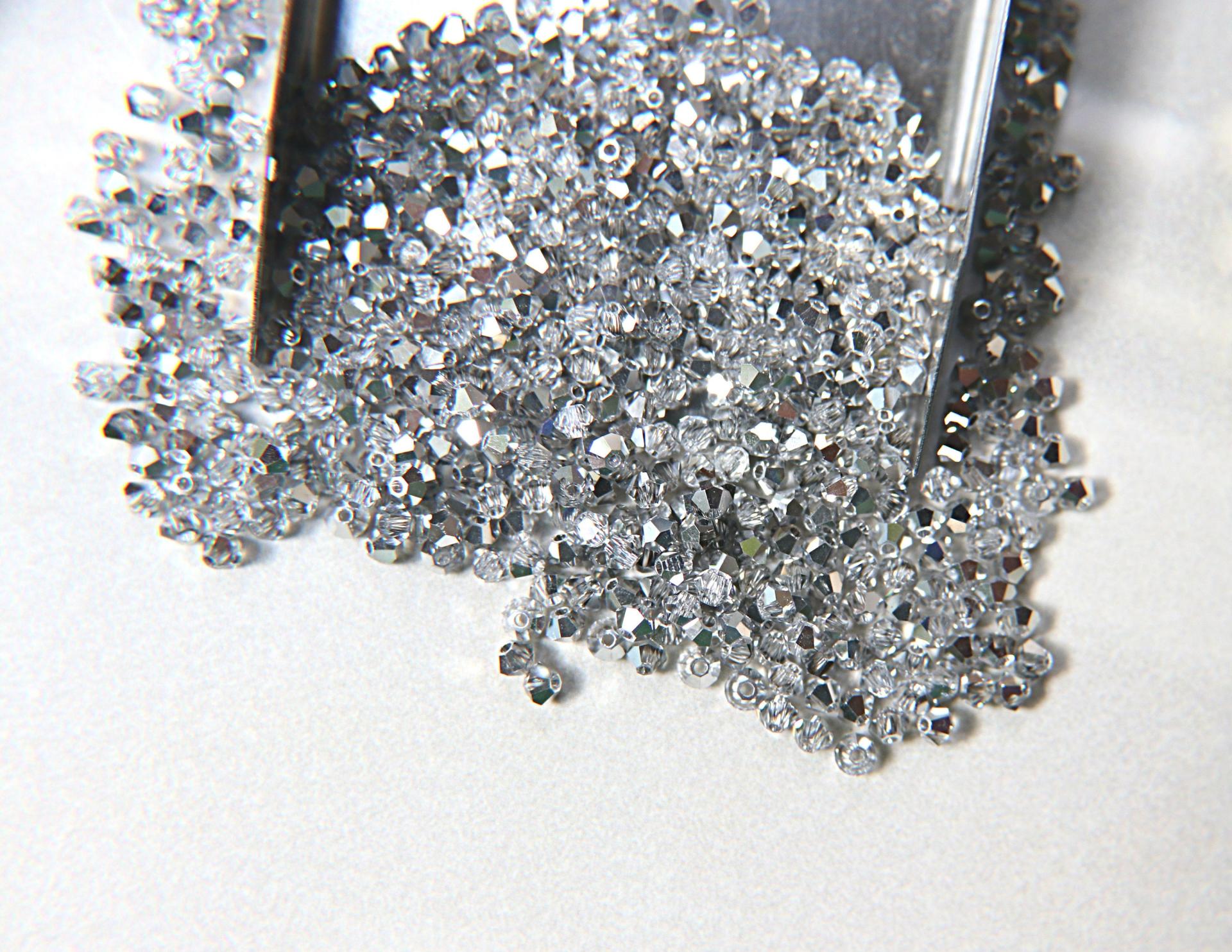 6mm Crystal Comet Argent Light Bicone beads Cuts 20 Gross (2880 Pieces) Rare findings, jewelry making, craft supplies, embellishment