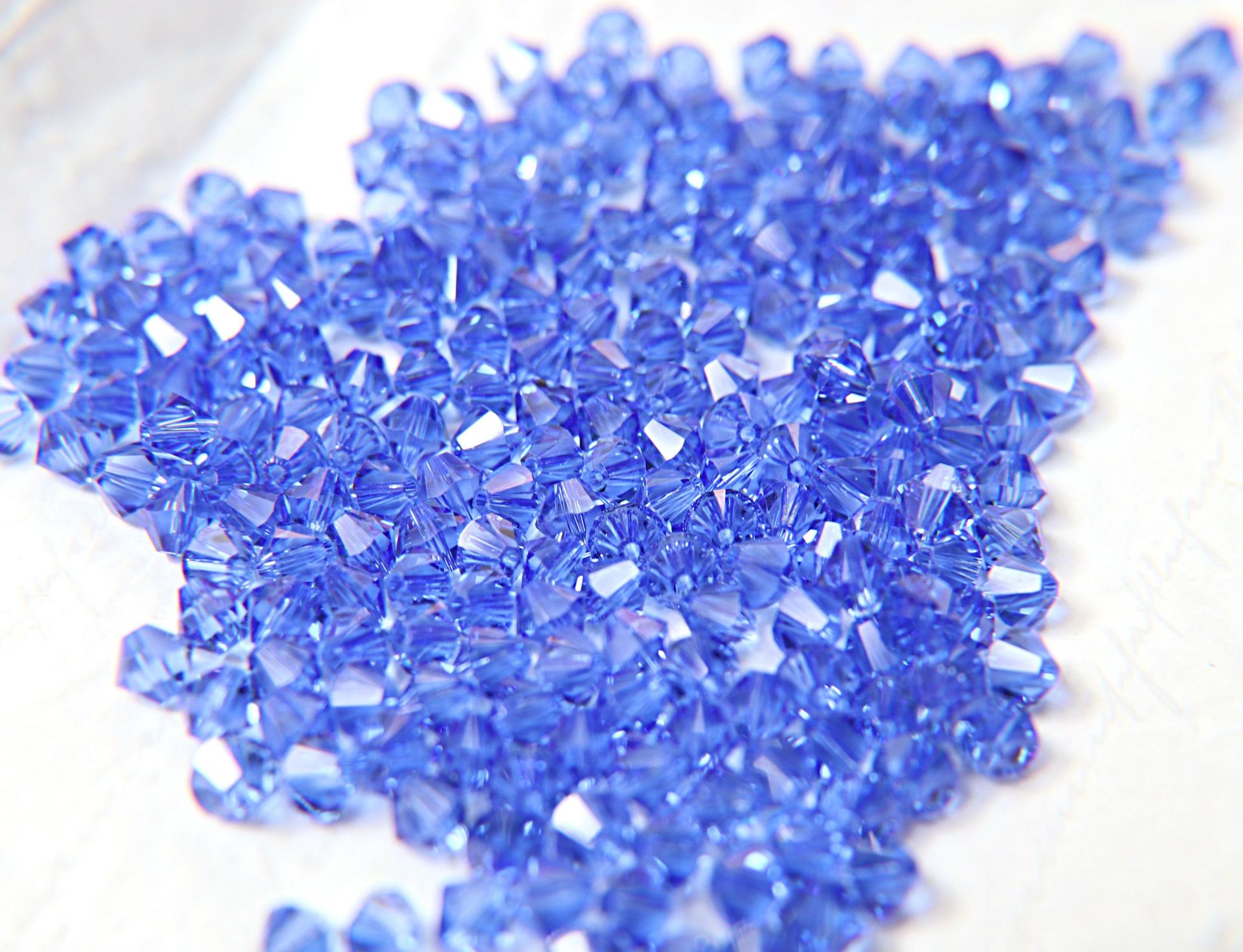 6mm Swarovski Sapphire (206) Bicone Beads Cuts 20 Gross (2880 Pieces) Jewelry supplies, rare findings, embroidery materials, premium beads
