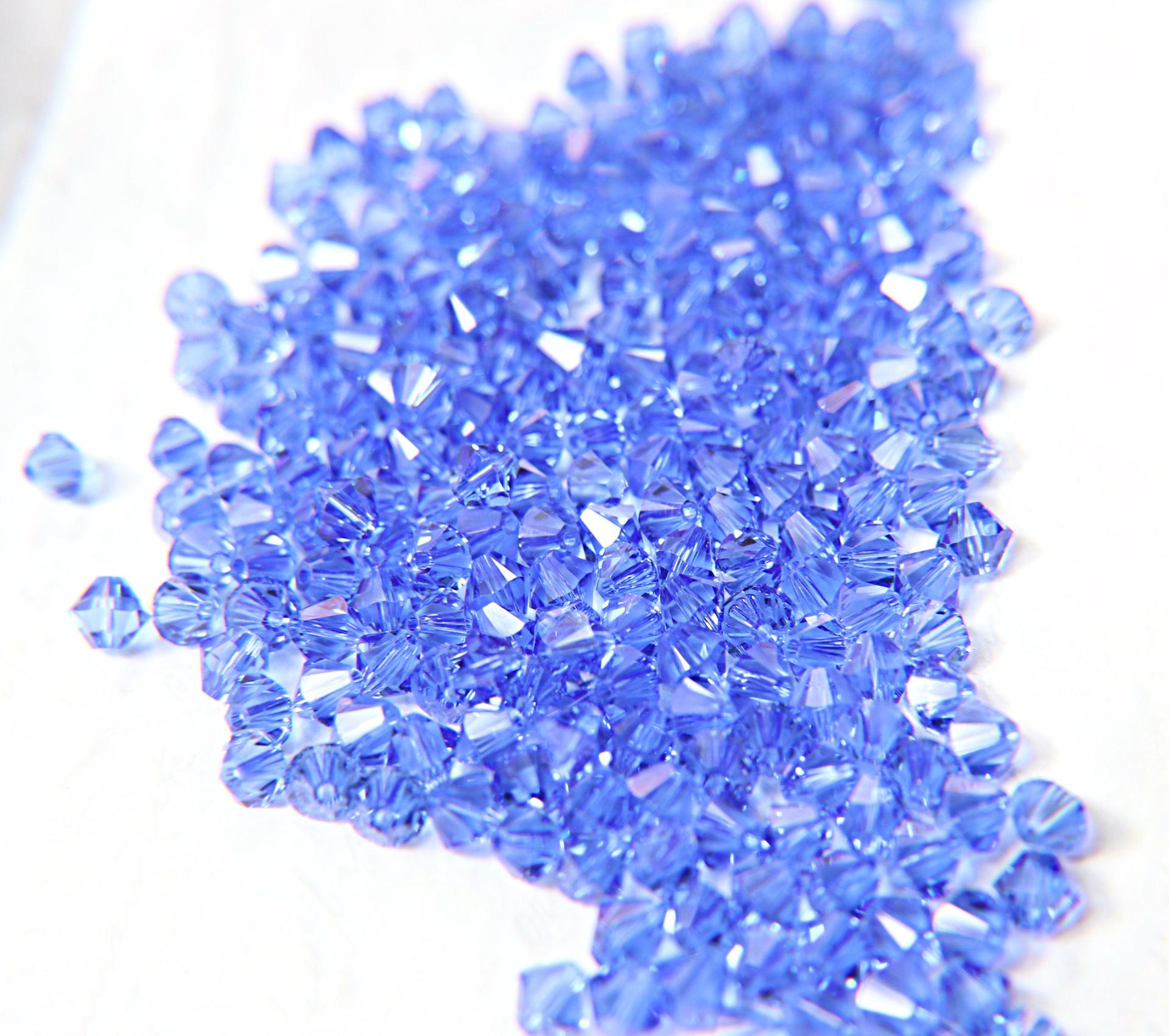 6mm Swarovski Sapphire (206) Bicone Beads Cuts 20 Gross (2880 Pieces) Jewelry supplies, rare findings, embroidery materials, premium beads