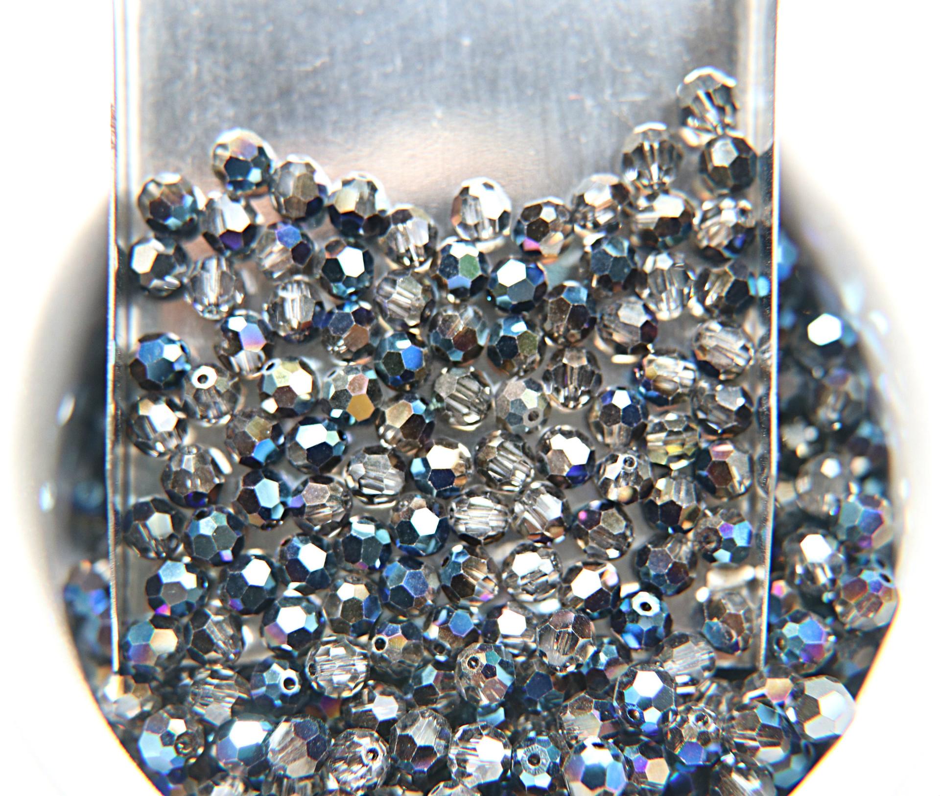 5mm Swarovski Elements Article 5000 Crystal Metallic Blue Faceted Round Beads 6/12/36/172/44/288/720 Pieces