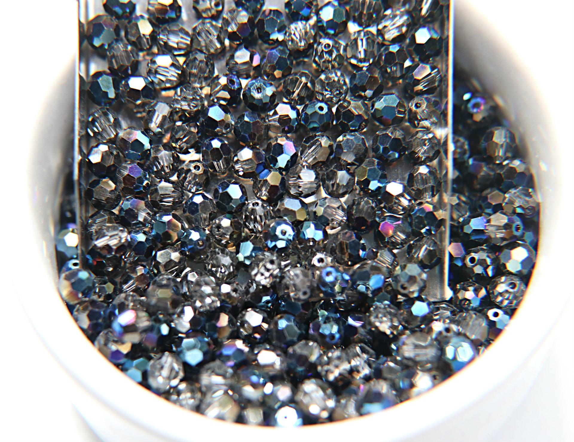 5mm Swarovski Elements Article 5000 Crystal Metallic Blue Faceted Round Beads 6/12/36/172/44/288/720 Pieces