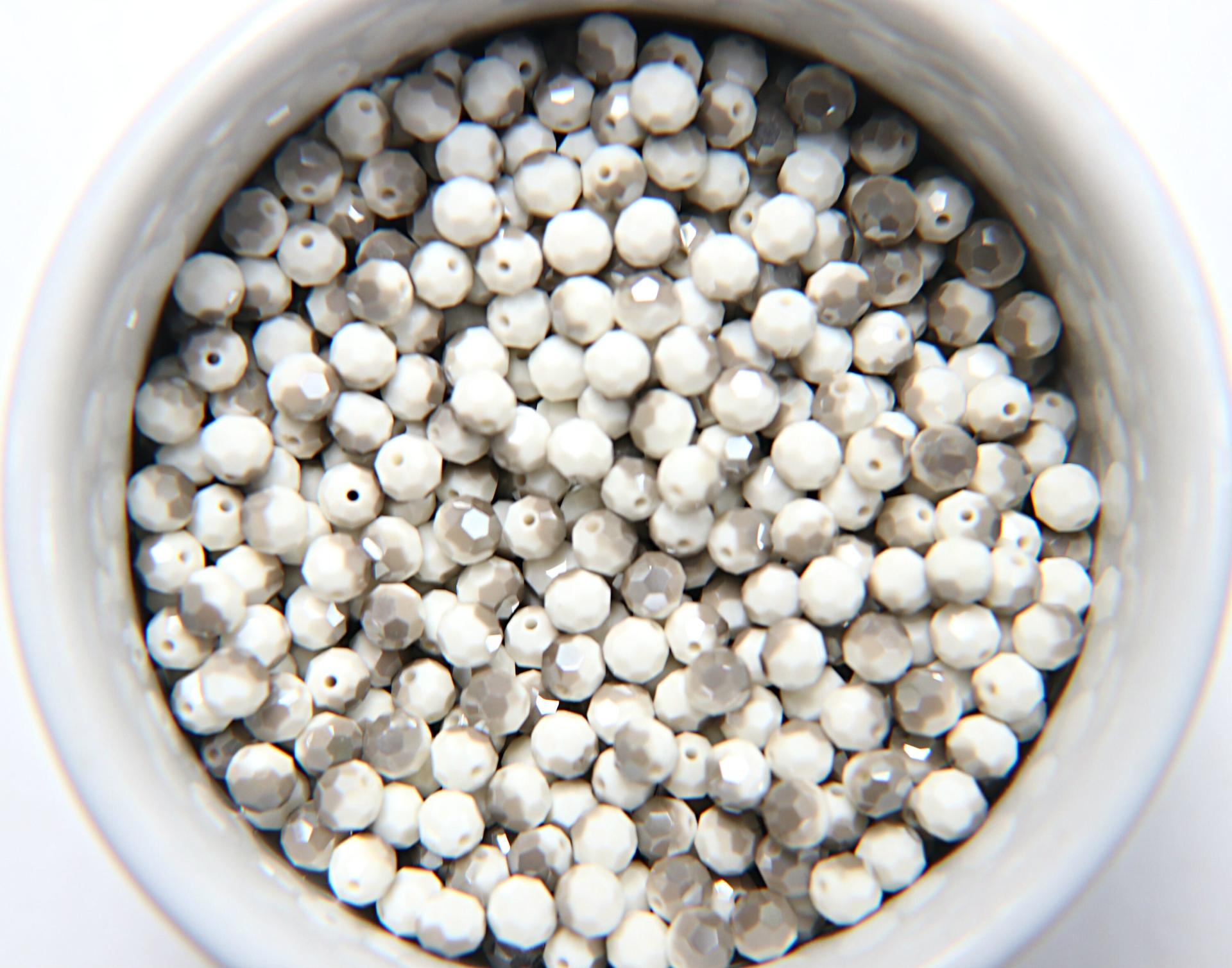 5mm Swarovski Elements Article 5000 Chalk White SATIN Faceted Round Beads 6/12/36/172/44/288/720 Pieces