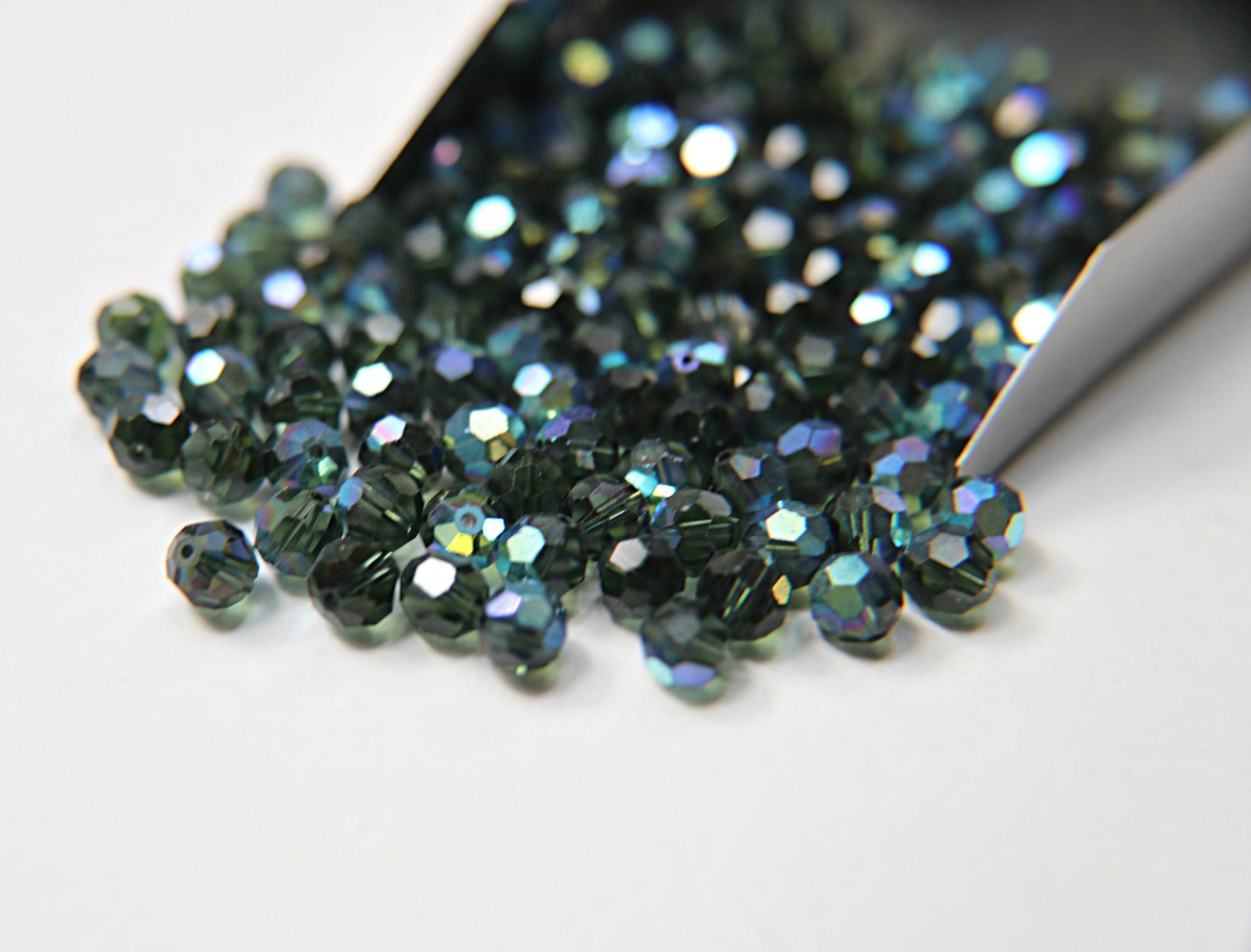 6mm Swarovski Elements Article 5000 Green Tourmaline AB Faceted Round Beads 6/12/36/172/44/288/720 Pieces